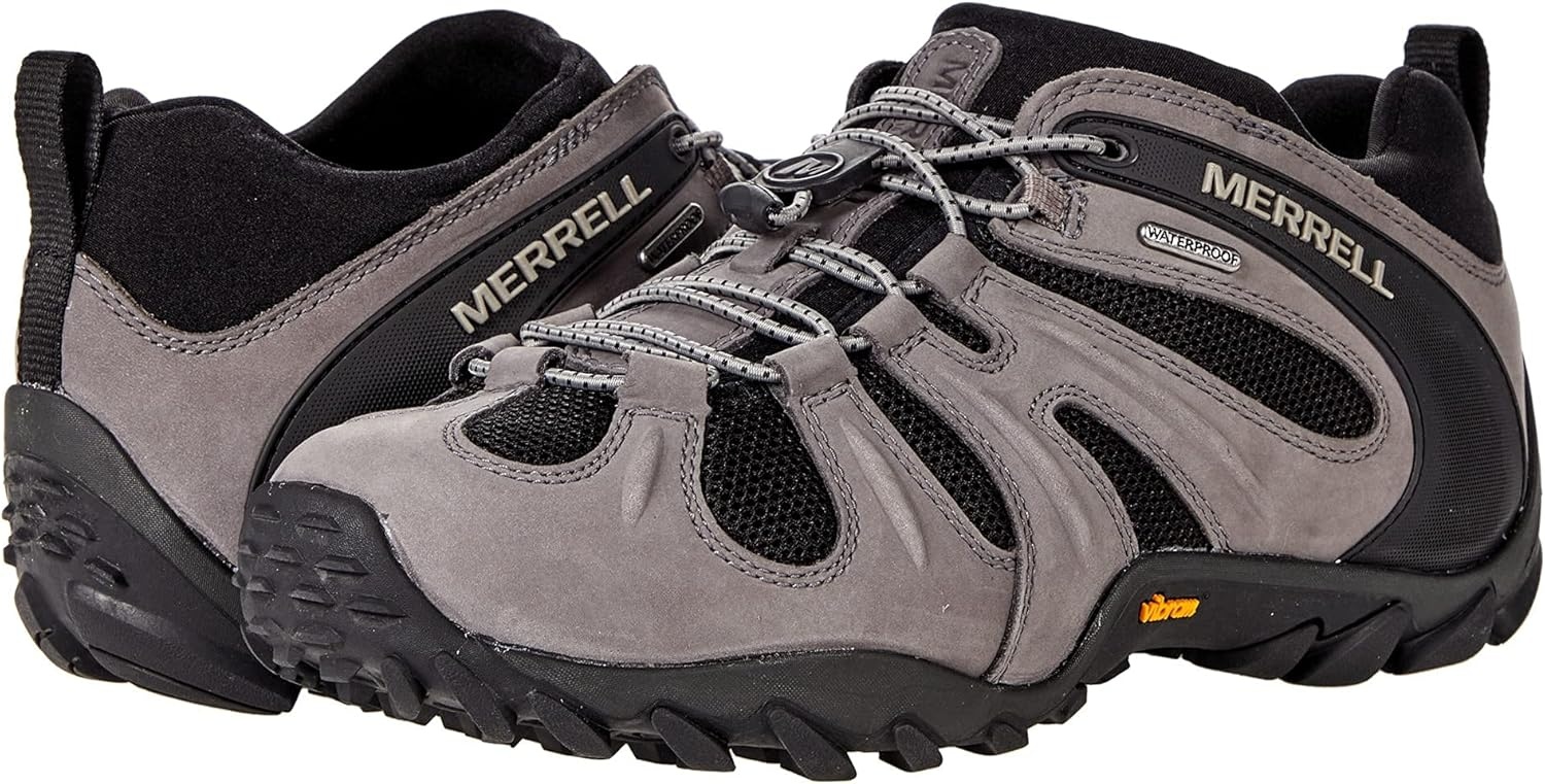 image:imageMerrell Mens Chameleon 8 Stretch Tactical Work Shoes Waterproof Nubuck amp Mesh Upper UltraLightweight Hiking Combat BootsCharcoal