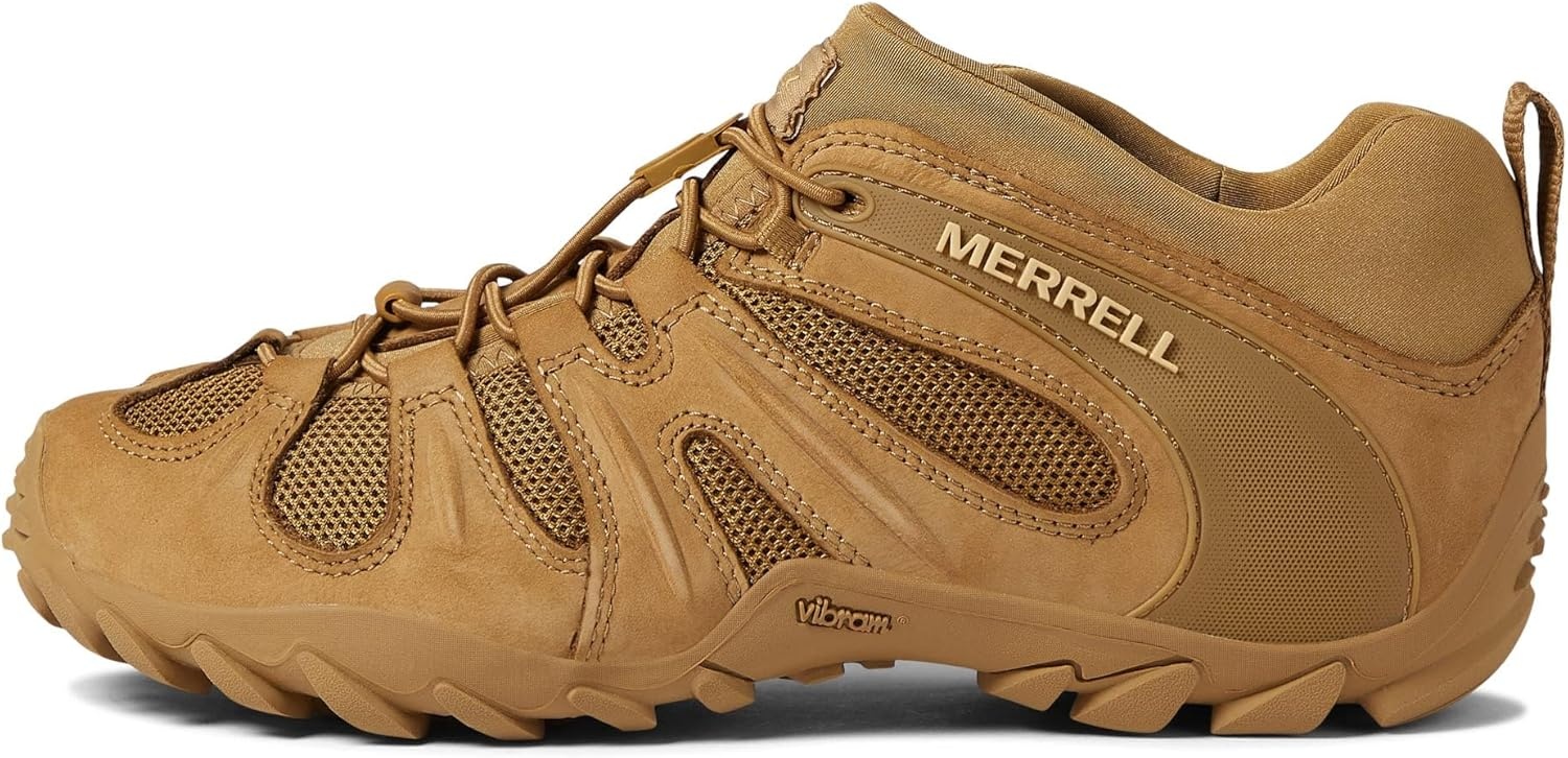 image:imageMerrell Mens Chameleon 8 Stretch Tactical Work Shoes Waterproof Nubuck amp Mesh Upper UltraLightweight Hiking Combat BootsCoyote