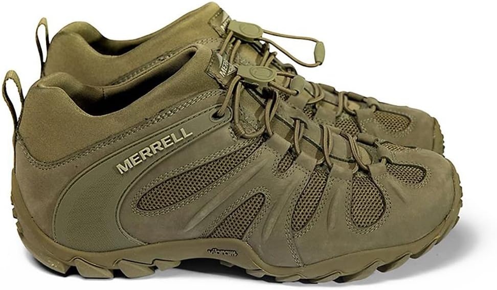 image:imageMerrell Mens Chameleon 8 Stretch Tactical Work Shoes Waterproof Nubuck amp Mesh Upper UltraLightweight Hiking Combat BootsDark Olive