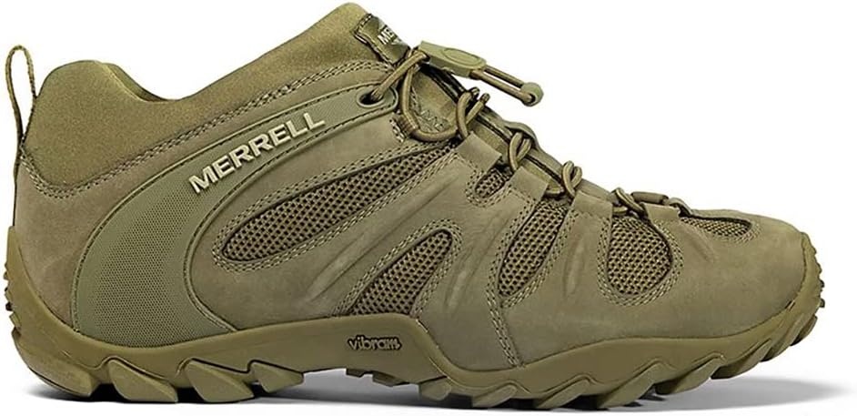 image:imageMerrell Mens Chameleon 8 Stretch Tactical Work Shoes Waterproof Nubuck amp Mesh Upper UltraLightweight Hiking Combat BootsDark Olive