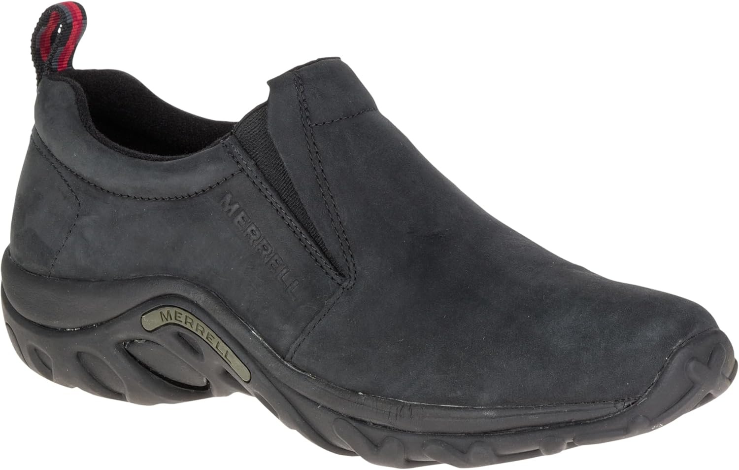 image:imageMerrell Mens Jungle Leather SlipOn ShoeBlack Nubuck