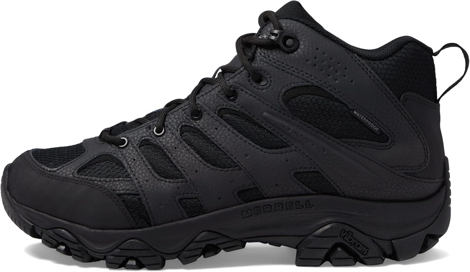 image:imageMerrell mens Moab 3 Tactical Mid Waterproof Boots Coated Leather amp Mesh Upper Combat Hiking Work ShoesBlack