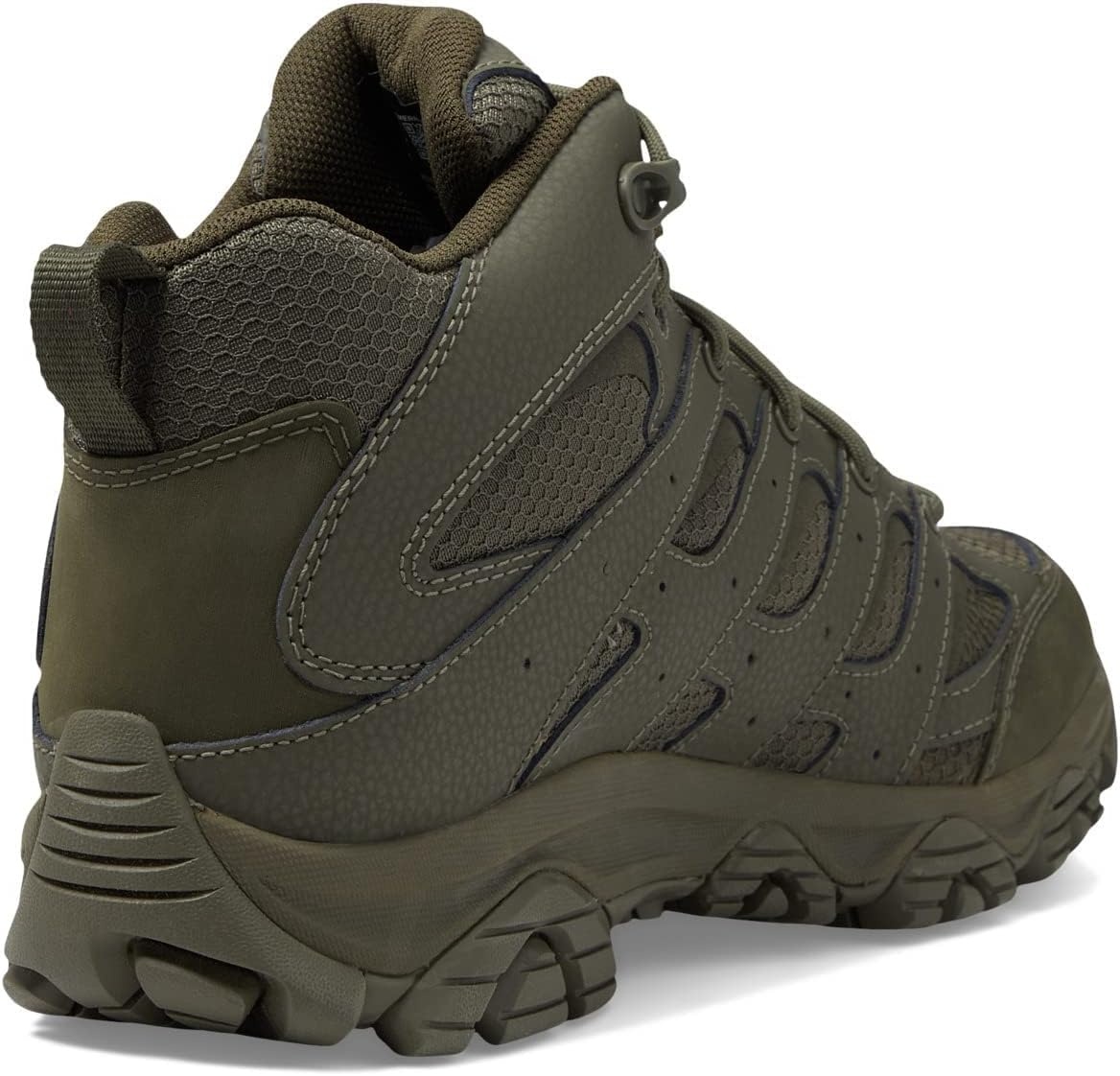 image:imageMerrell mens Moab 3 Tactical Mid Waterproof Boots Coated Leather amp Mesh Upper Combat Hiking Work ShoesDark Olive