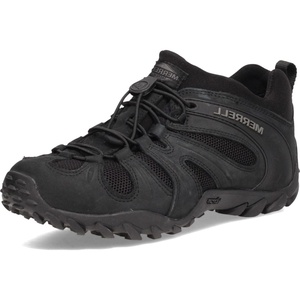 Merrell Men’s Chameleon 8 Stretch Tactical Work Shoes, Waterproof Nubuck & Mesh Upper Ultra-Lightweight Hiking Combat Boots(Black)