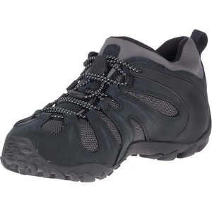 Merrell Men’s Chameleon 8 Stretch Tactical Work Shoes, Waterproof Nubuck & Mesh Upper Ultra-Lightweight Hiking Combat Boots(Black/Grey)