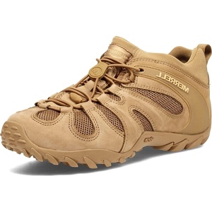 Merrell Men’s Chameleon 8 Stretch Tactical Work Shoes, Waterproof Nubuck & Mesh Upper Ultra-Lightweight Hiking Combat Boots(Coyote)