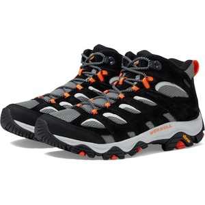 Merrell Men’s Moab 3 Mid Waterproof Hiking Boots(Black/Tangerine)
