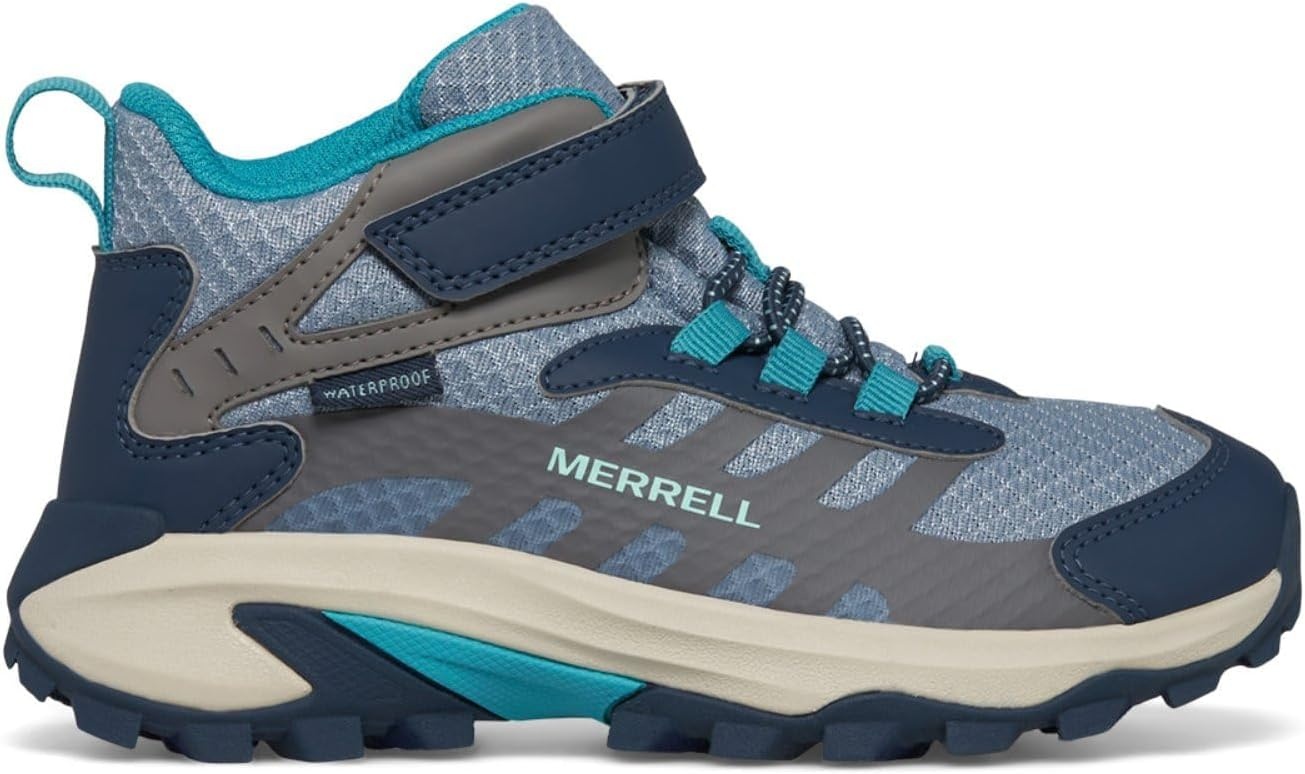 image:imageMerrell Kids Moab Speed 2 Mid AC Waterproof Little KidBig KidStoneBlueTurq