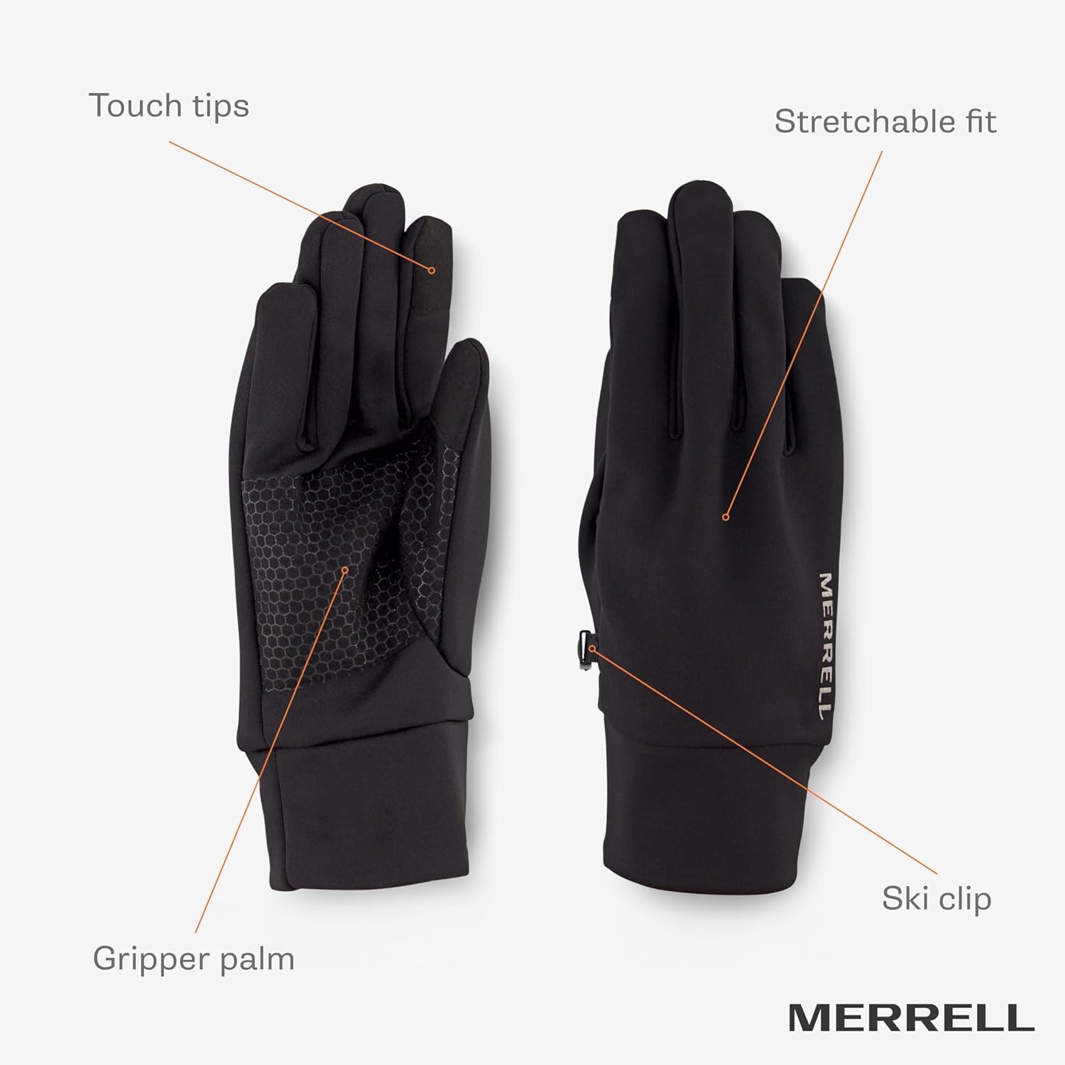 image:imageMerrell Mens Frost Mens Power Stretch GloveBlack