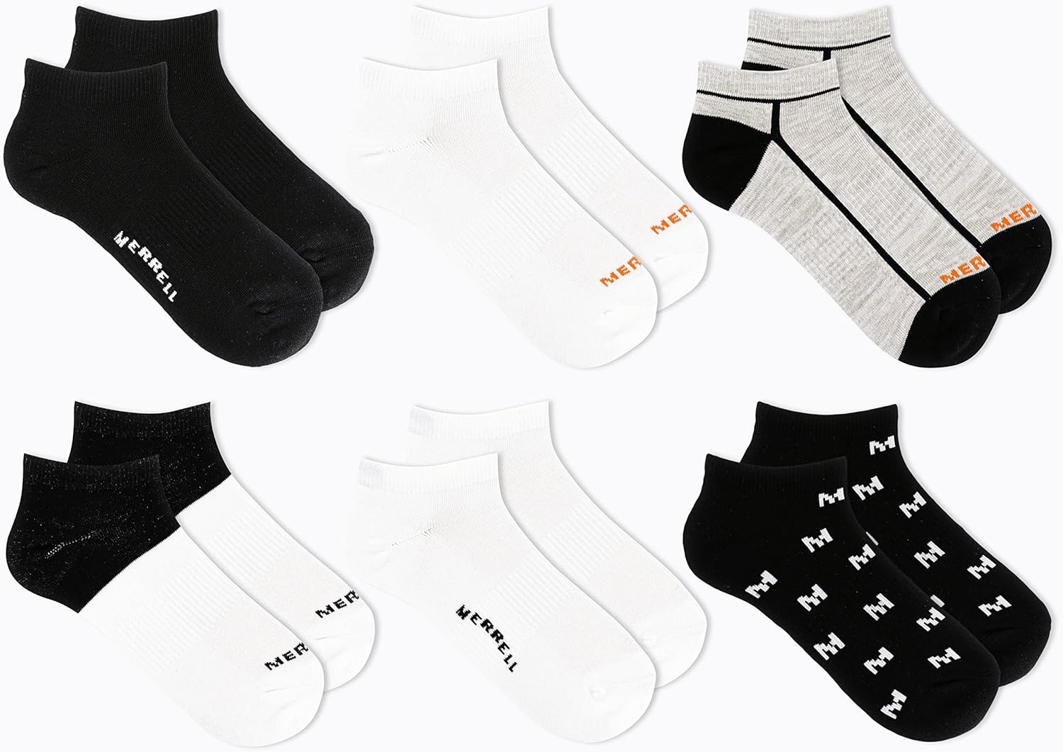 image:imageMerrell Mens and Womens Wool Everyday Hiking Socks 3 Pair Pack Cushion Arch Support amp Moisture WickingBlack Assorted 6 Pairs