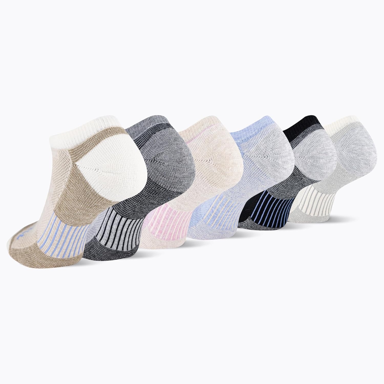 image:imageMerrell Mens and Womens Wool Everyday Hiking Socks 3 Pair Pack Cushion Arch Support amp Moisture WickingGray Pink Assorted