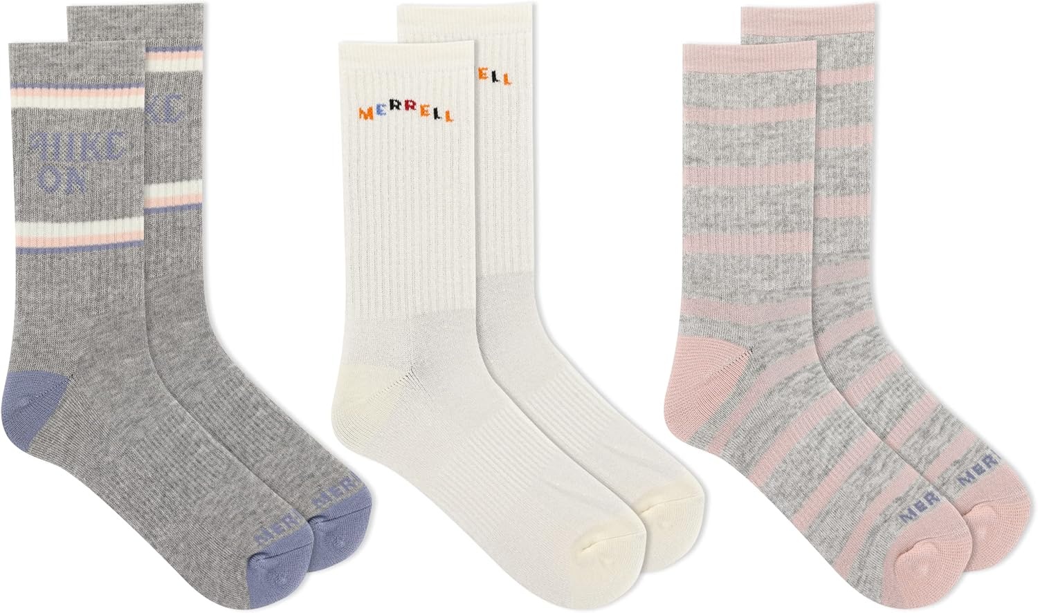 image:imageMerrell Mens and Womens Wool Everyday Hiking Socks 3 Pair Pack Cushion Arch Support amp Moisture WickingLavender Assorted 3 Pairs