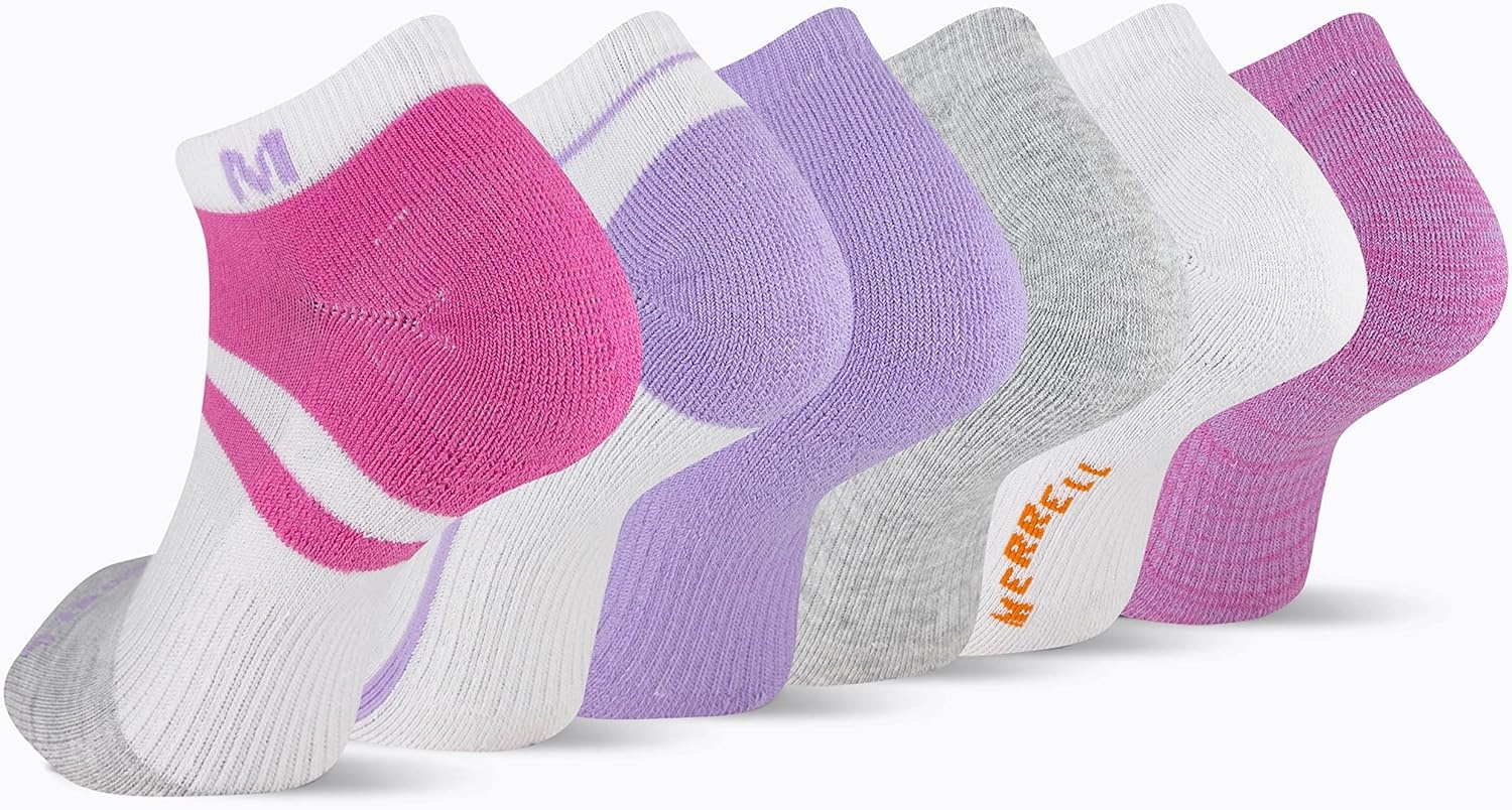 image:imageMerrell Mens and Womens Wool Everyday Hiking Socks 3 Pair Pack Cushion Arch Support amp Moisture WickingPink Assorted 6 Pairs