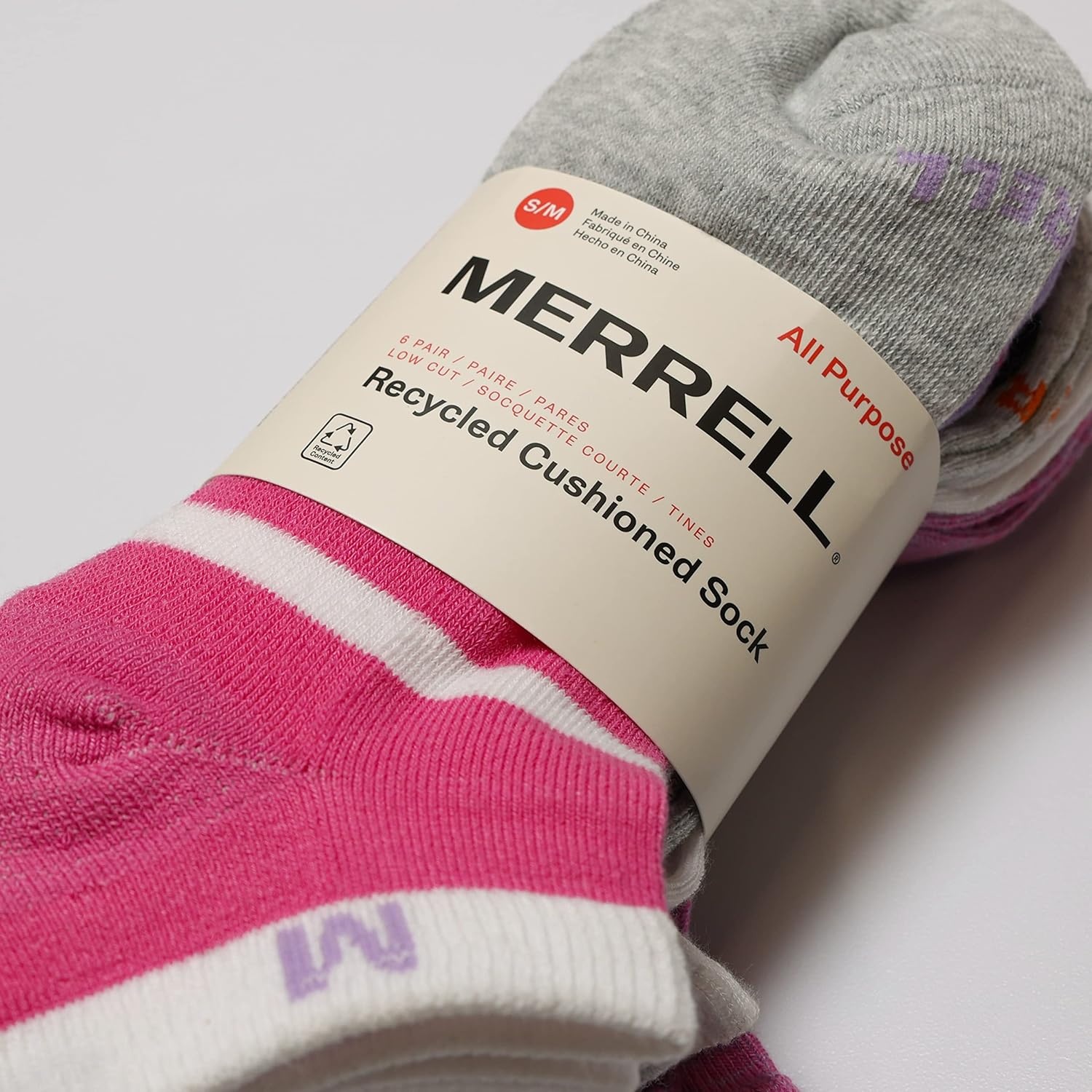 image:imageMerrell Mens and Womens Wool Everyday Hiking Socks 3 Pair Pack Cushion Arch Support amp Moisture WickingPink Assorted 6 Pairs