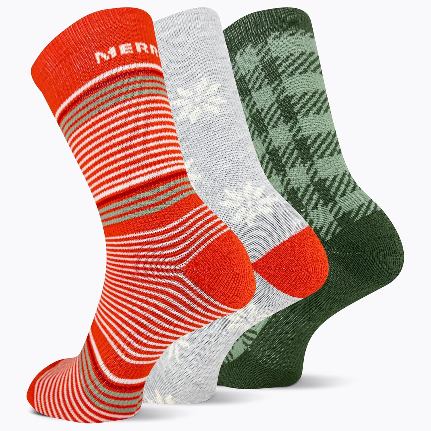 image:imageMerrell Repreve Cushioned Hiker Crew Socks 3 PairHoliday Assorted