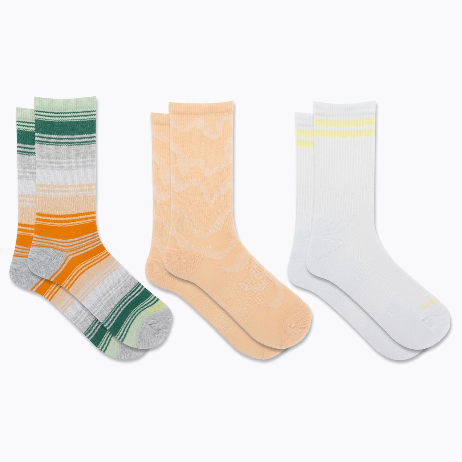 image:imageMerrell Repreve Cushioned Hiker Crew Socks 3 PairPeach Assorted