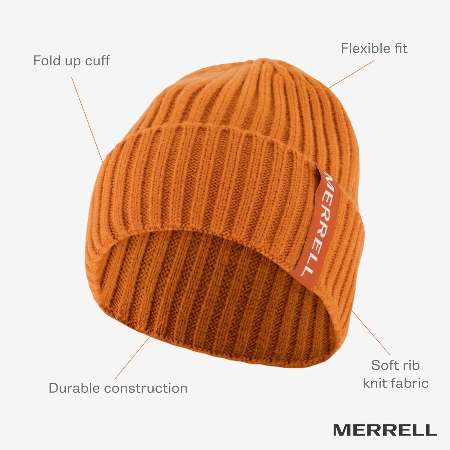 image:imageMerrell Unisex Adult Crestone Ribbed Cuff HatHarvest