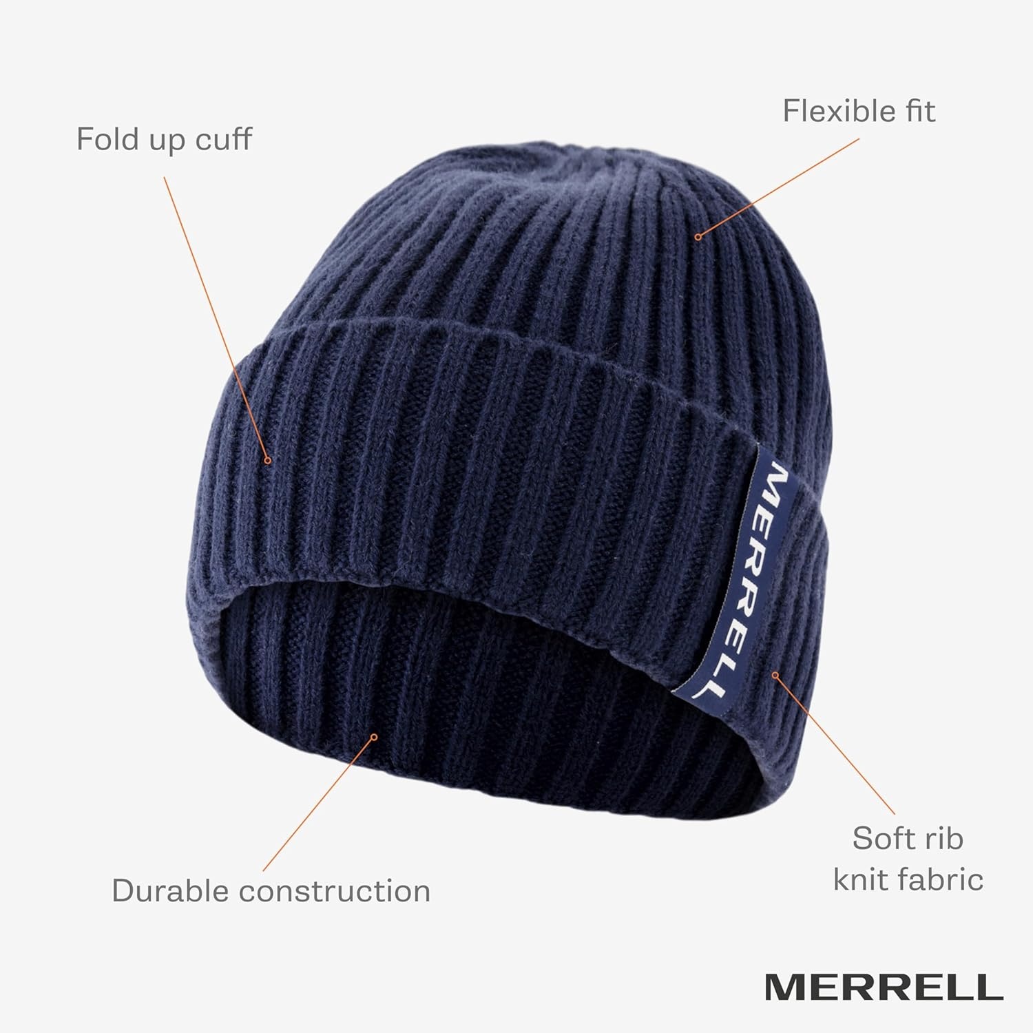image:imageMerrell Unisex Adult Crestone Ribbed Cuff HatNavy Night