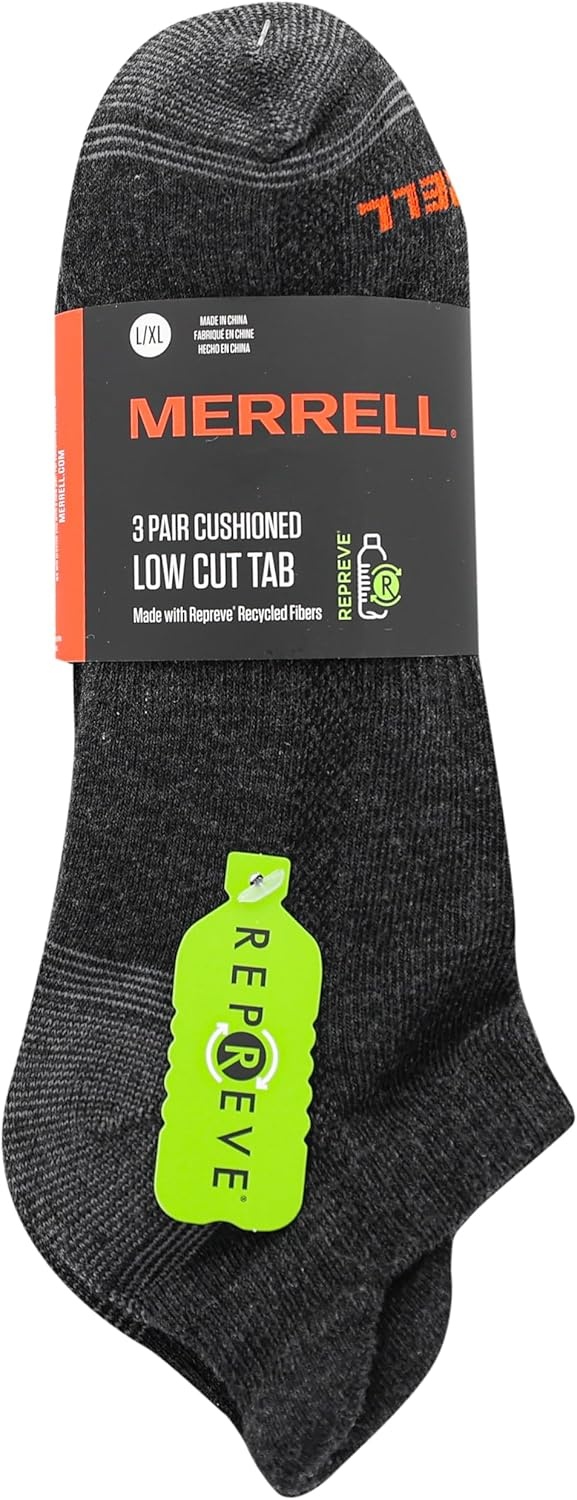 image:imageMerrell Unisex Adult Cushioned Low Cut Tab Socks 3PairBlack