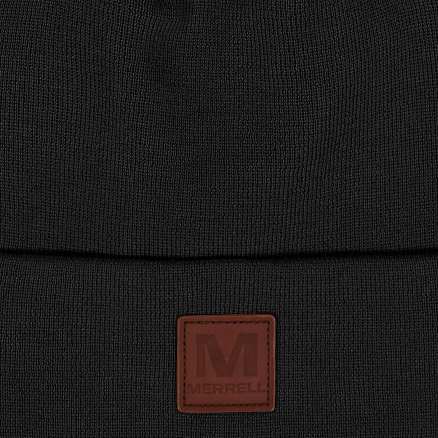 image:imageMerrell Unisex Adult Gannet Hat with Leather Patch Rib Knit Beanie with Cuff for Warmth amp AdventureBlack