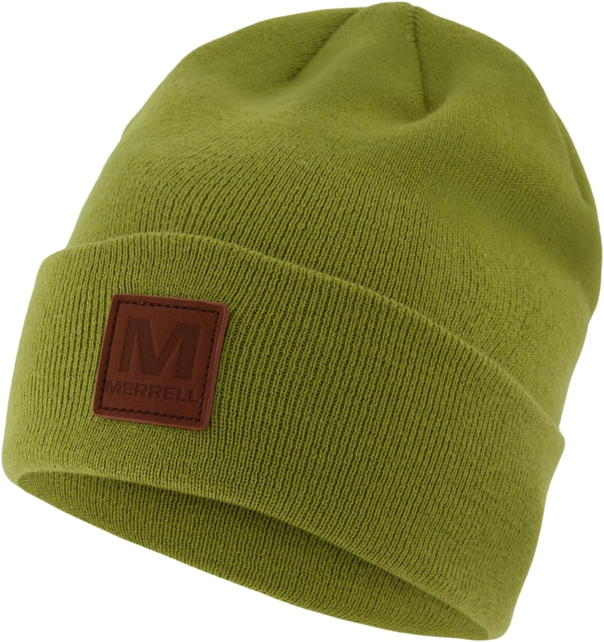 image:imageMerrell Unisex Adult Gannet Hat with Leather Patch Rib Knit Beanie with Cuff for Warmth amp AdventureLight Grey Heather