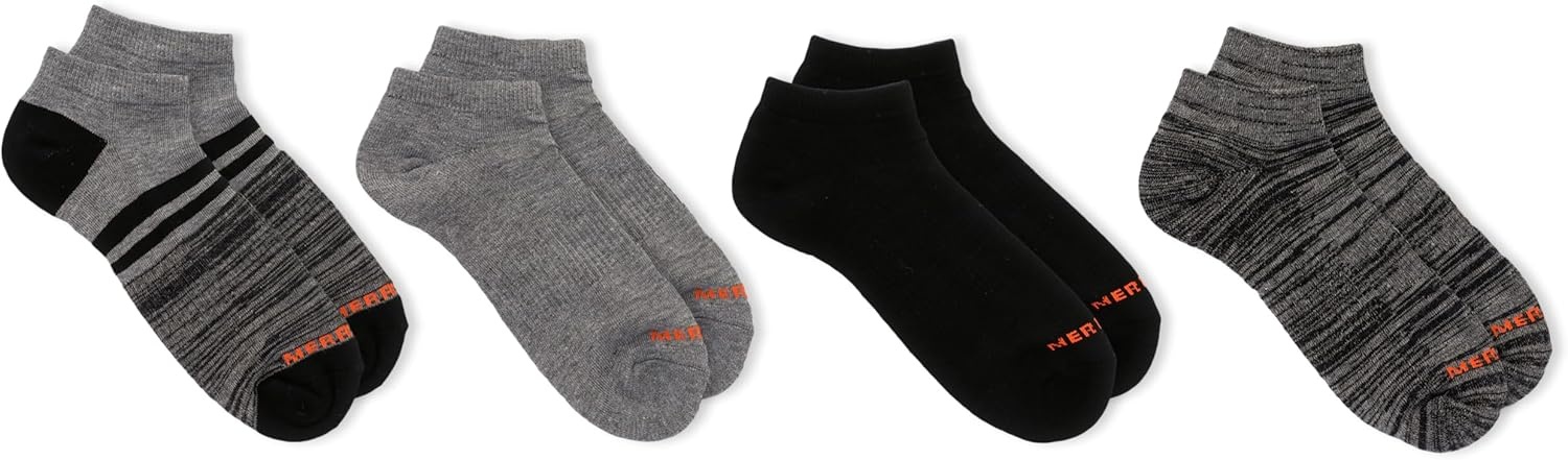 image:imageMerrell Unisex Adult Mens and Womens Cushioned Midweight Low Cut Socks 4 amp 12 Pairs Moisture WickingBlack 4 Pairs