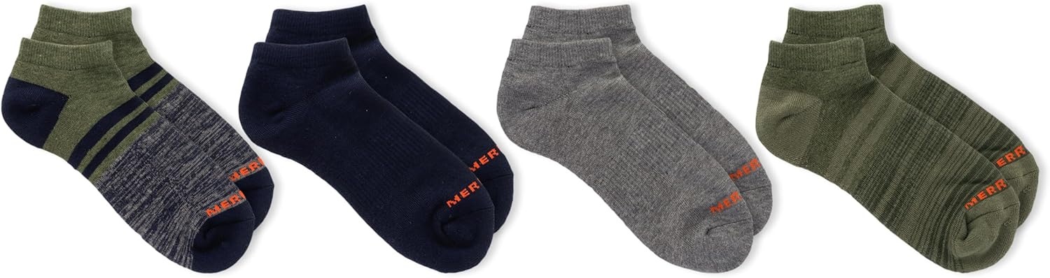 image:imageMerrell Unisex Adult Mens and Womens Cushioned Midweight Low Cut Socks 4 amp 12 Pairs Moisture WickingBlue 4 Pairs