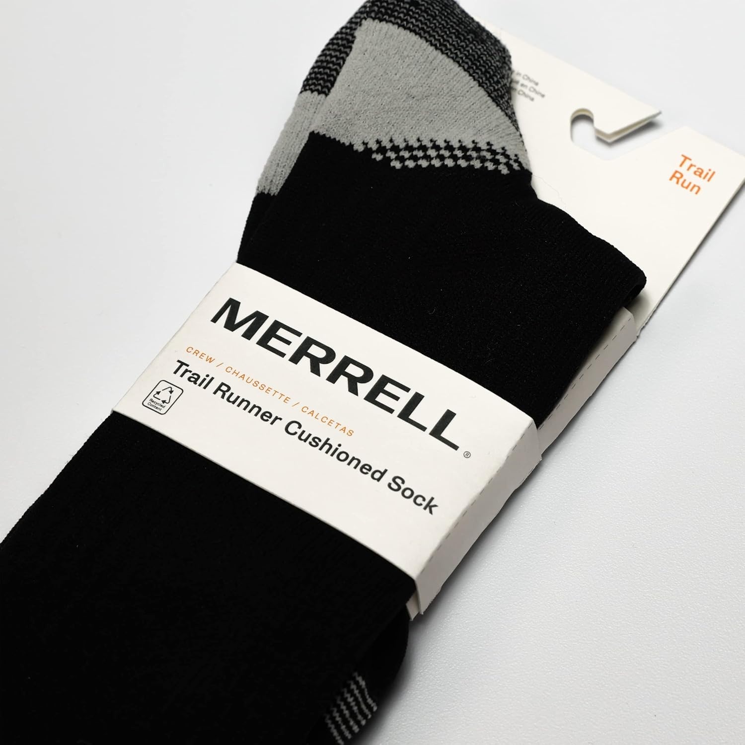 image:imageMerrell Unisex Adult Mens and Womens Trail Running Cushioned Socks Antislip Heel amp Arch CompressionCrew Black