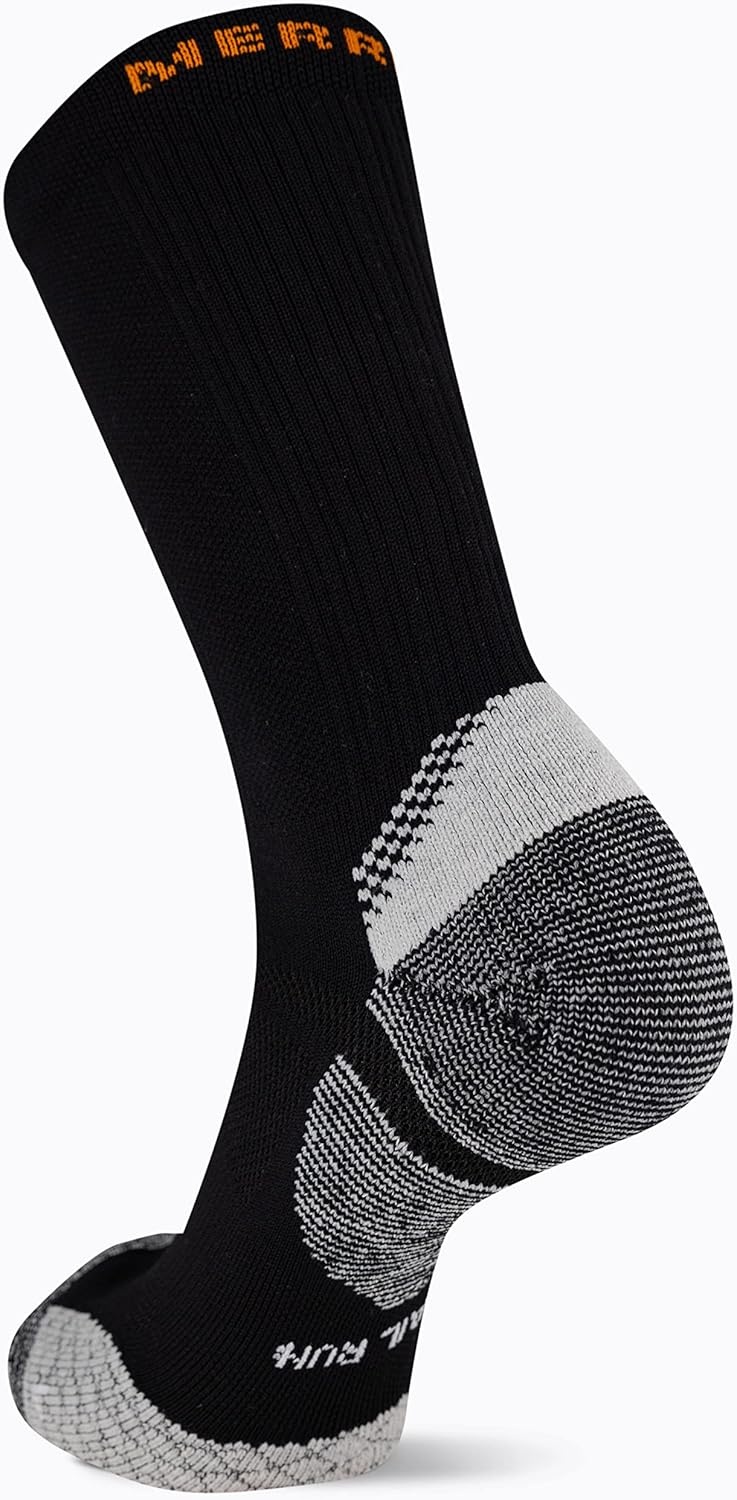 image:imageMerrell Unisex Adult Mens and Womens Trail Running Cushioned Socks Antislip Heel amp Arch CompressionCrew Black