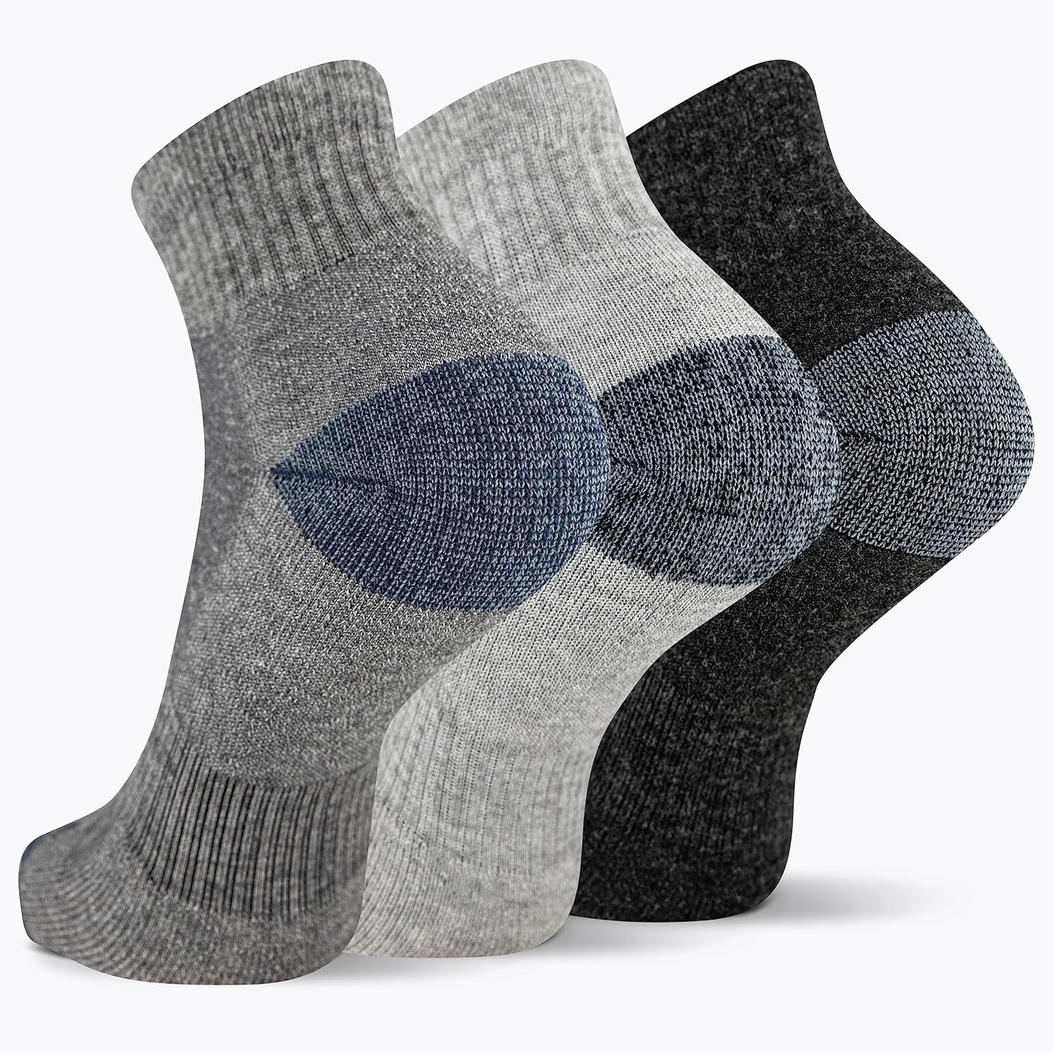 image:imageMerrell Unisex Adult Wool Hiking Ankle Socks 6PairsCharcoal Heather 3 Pairs