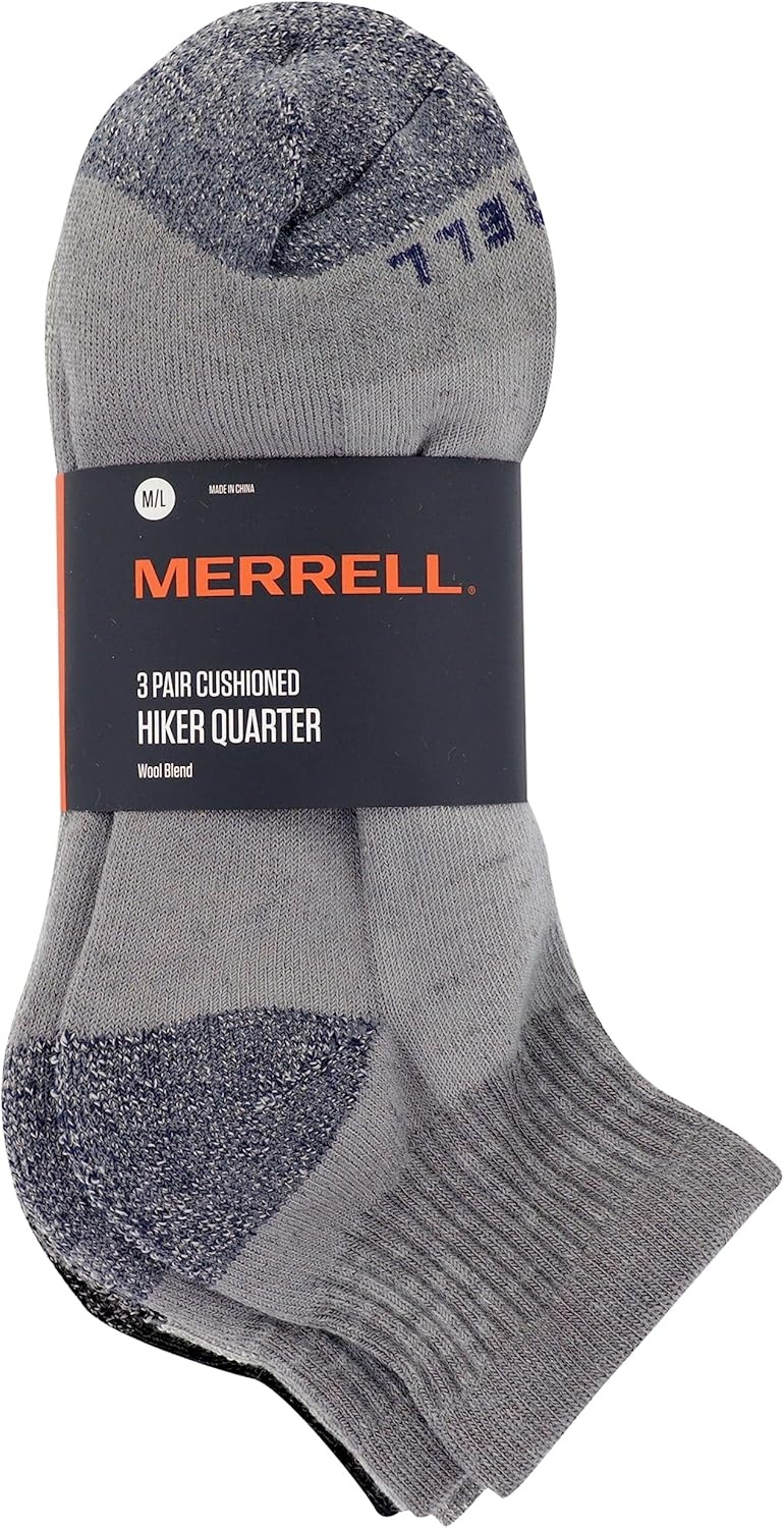 image:imageMerrell Unisex Adult Wool Hiking Ankle Socks 6PairsCharcoal Heather 3 Pairs
