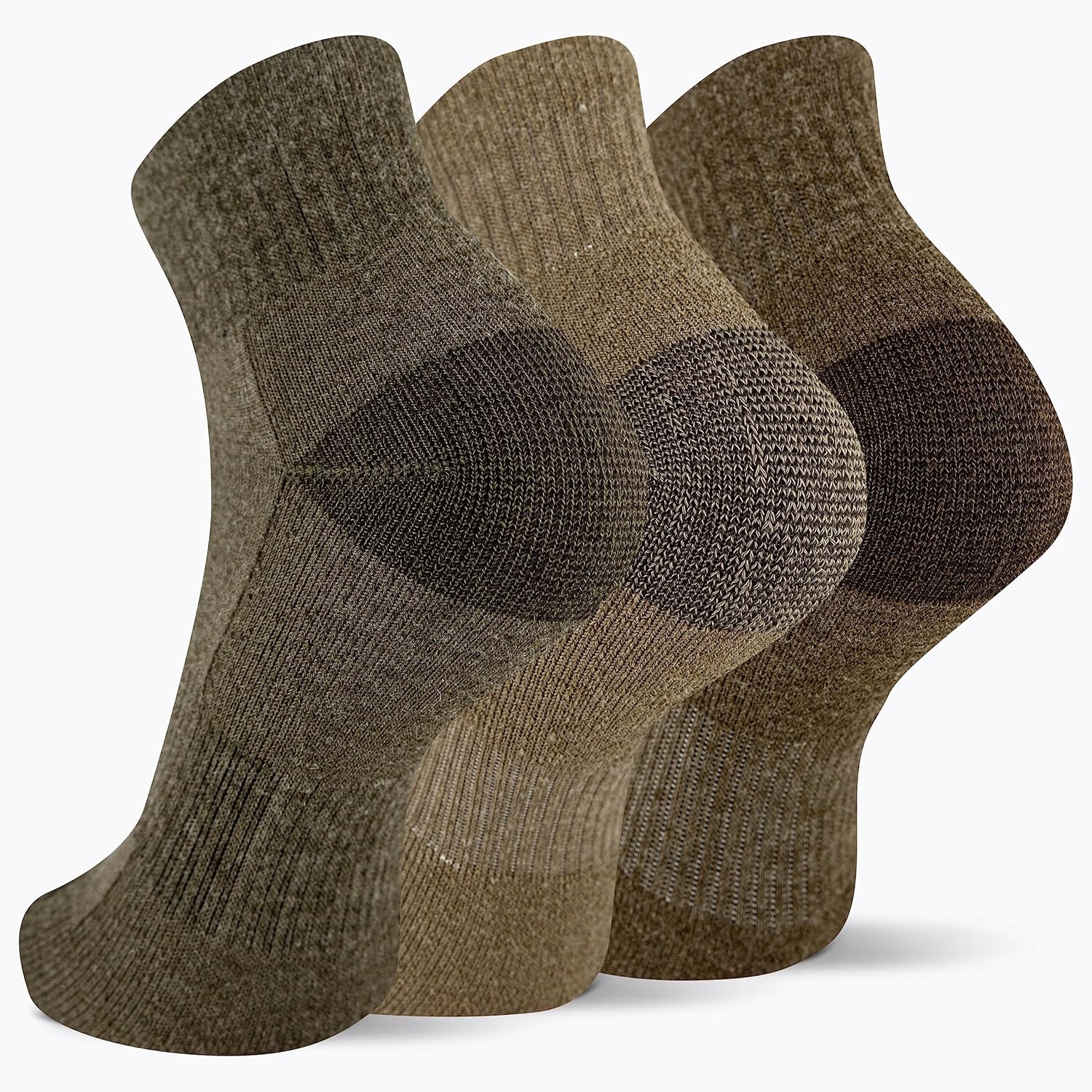 image:imageMerrell Unisex Adult Wool Hiking Ankle Socks 6PairsOlive Assorted 3 Pairs