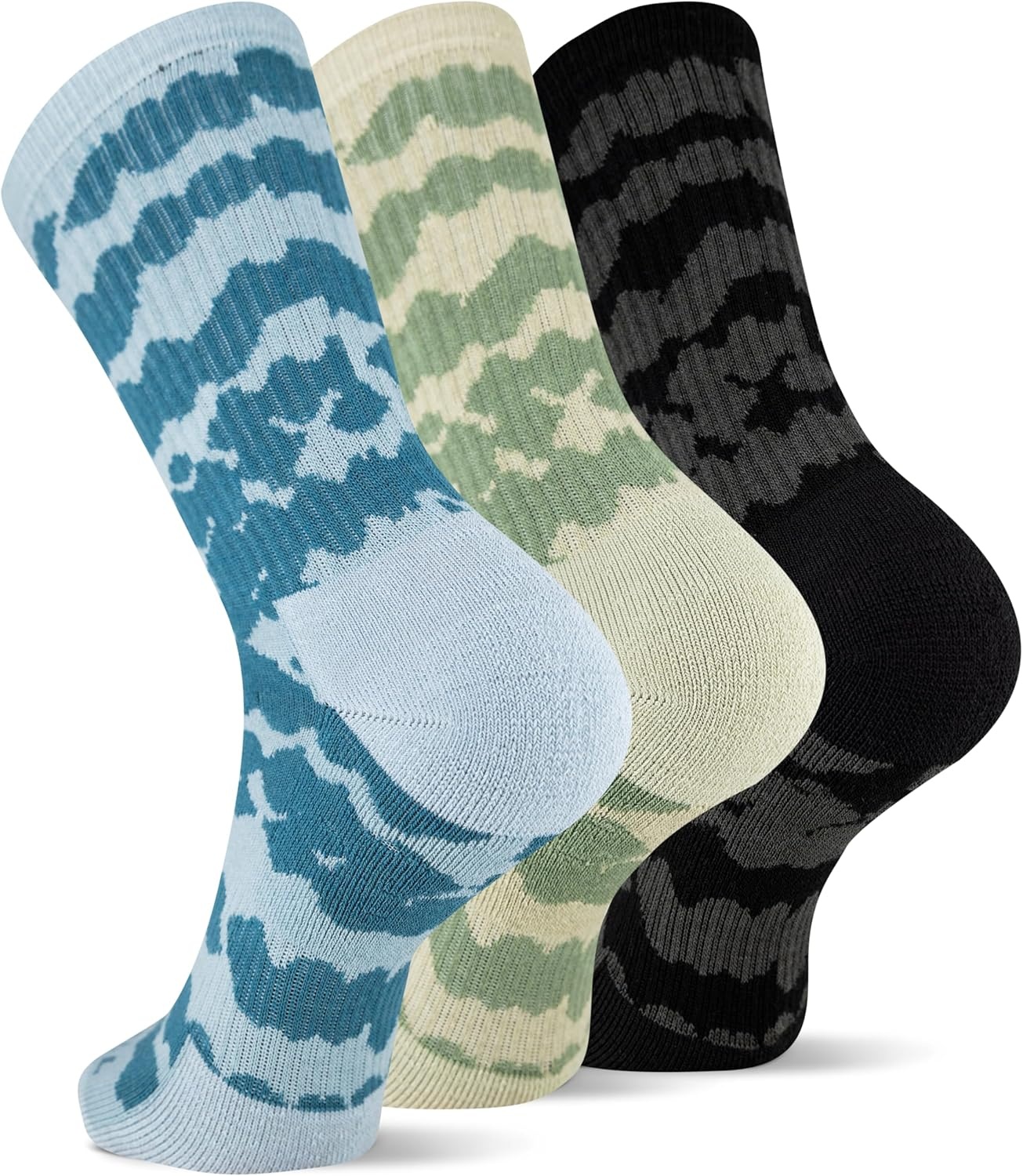 image:imageMerrell Unisex Adult Wool Hiking Crew Socks 3PackBlue Green Black