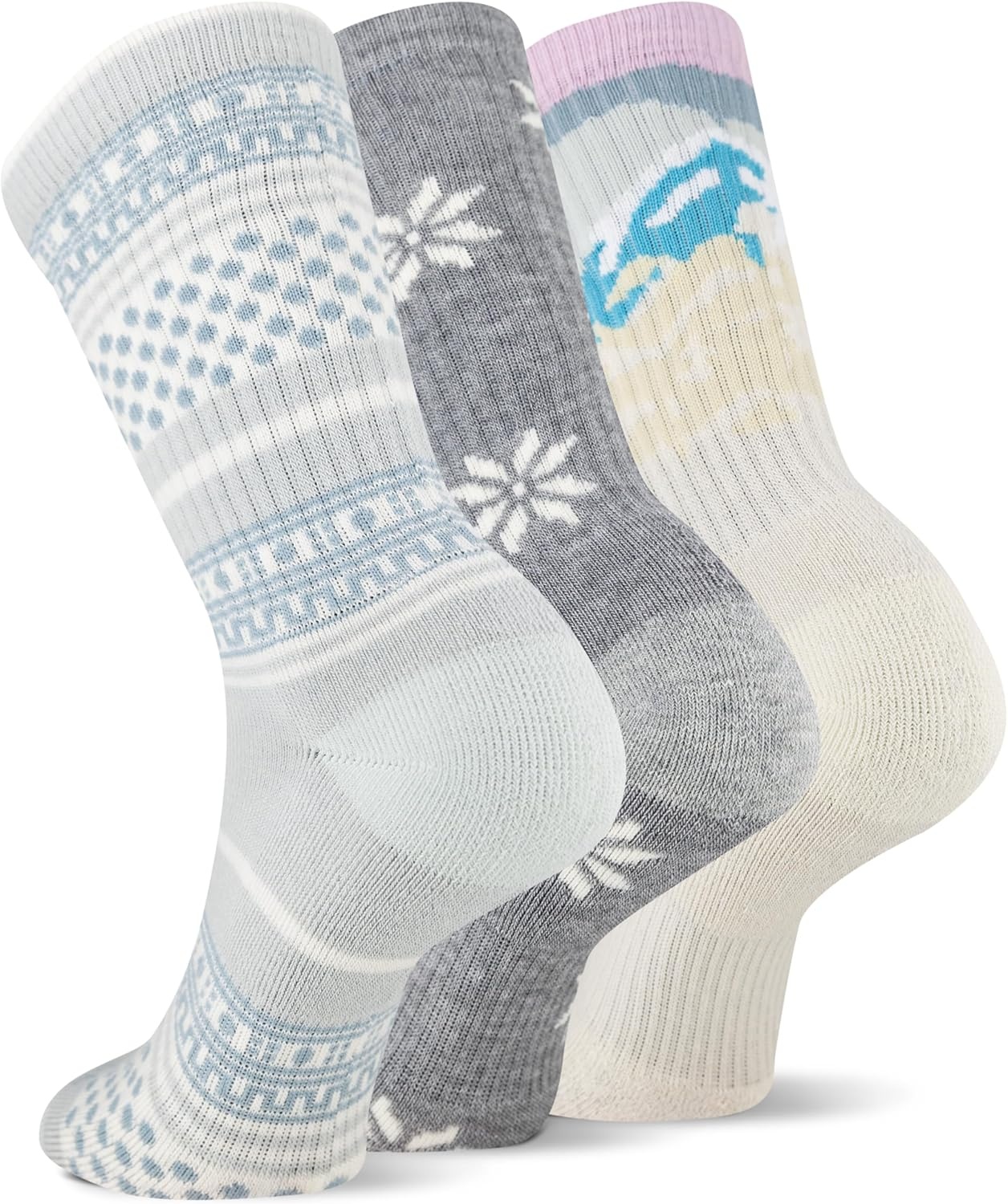 image:imageMerrell Unisex Adult Wool Hiking Crew Socks 3PackLight Grey Assorted 3 Pairs