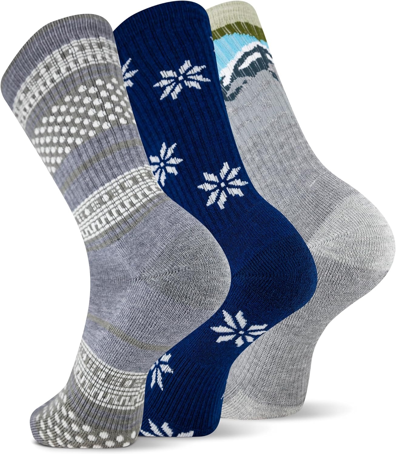 image:imageMerrell Unisex Adult Wool Hiking Crew Socks 3PackNavy Assorted