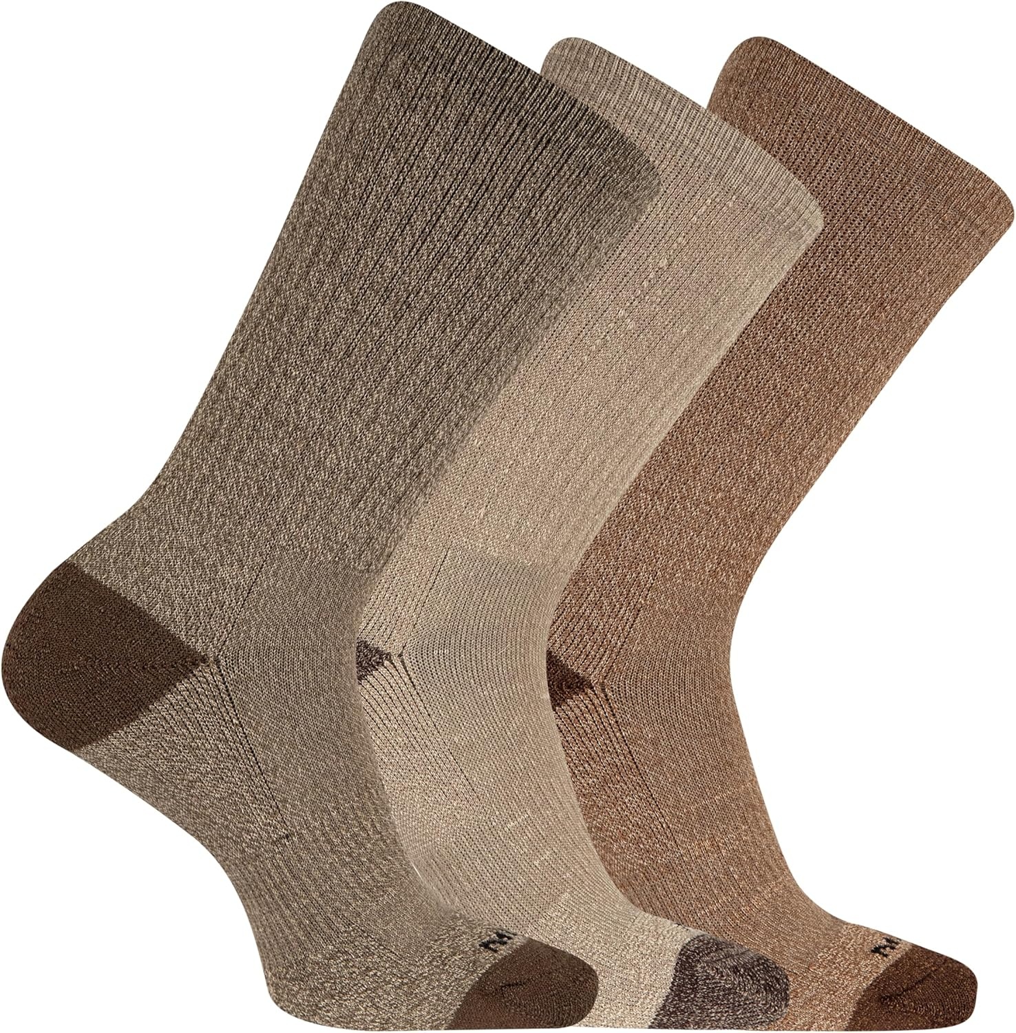 image:imageMerrell Unisex Adult Wool Hiking Crew Socks 3PackOlive Assorted 3 Pairs