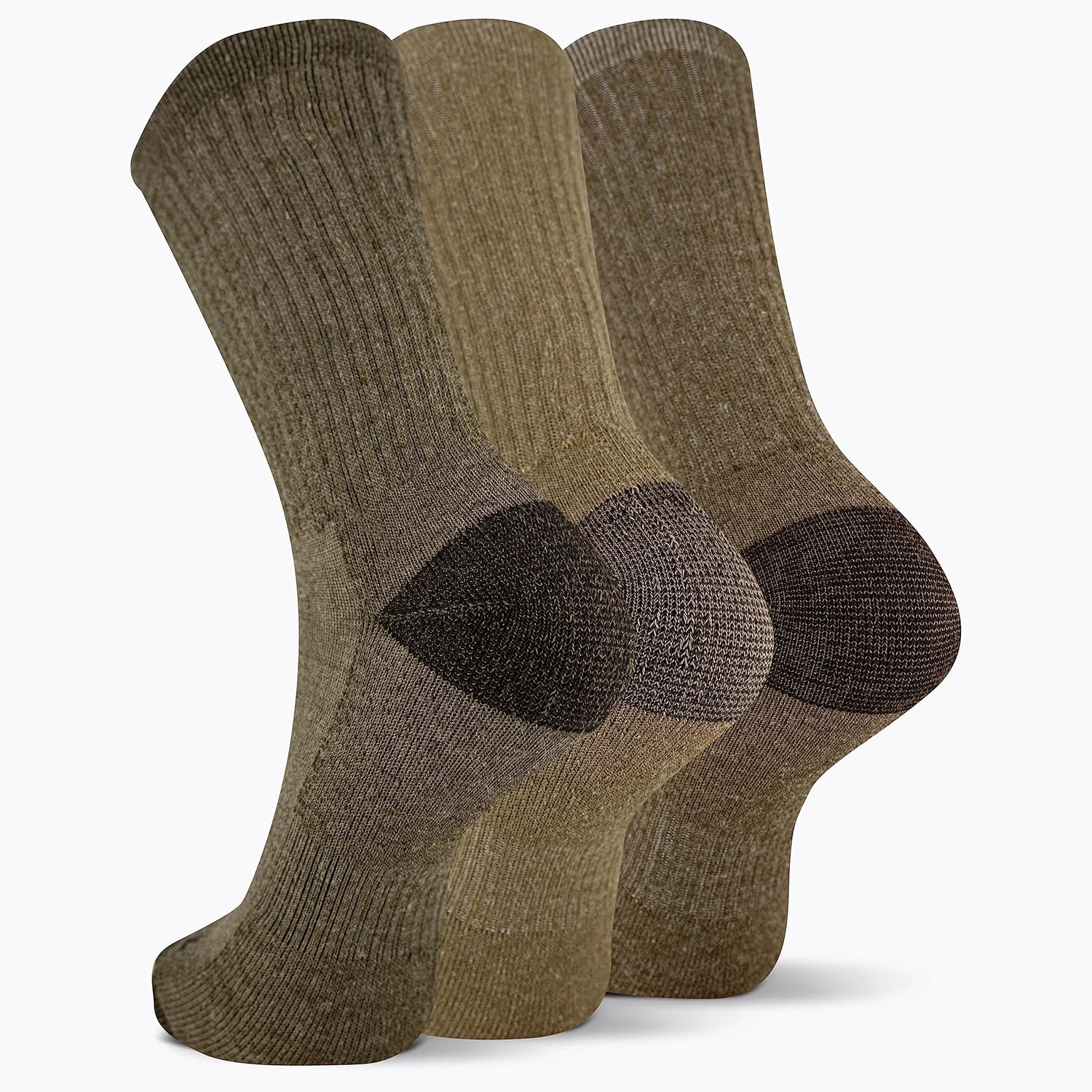 image:imageMerrell Unisex Adult Wool Hiking Crew Socks 3PackOlive Assorted 3 Pairs