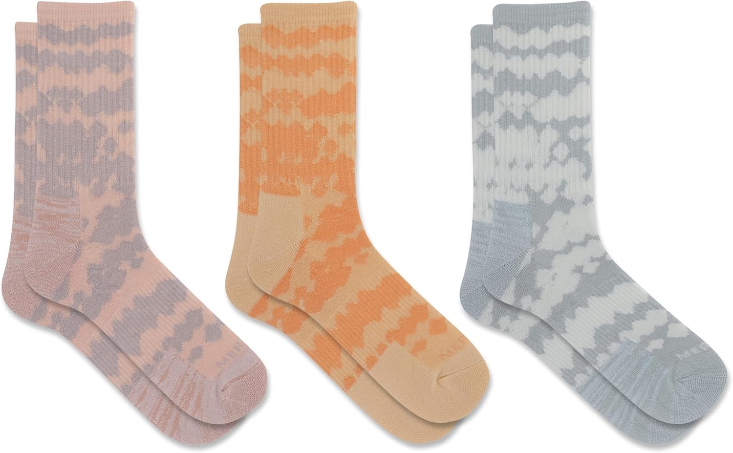 image:imageMerrell Unisex Adult Wool Hiking Crew Socks 3PackPeach Assorted