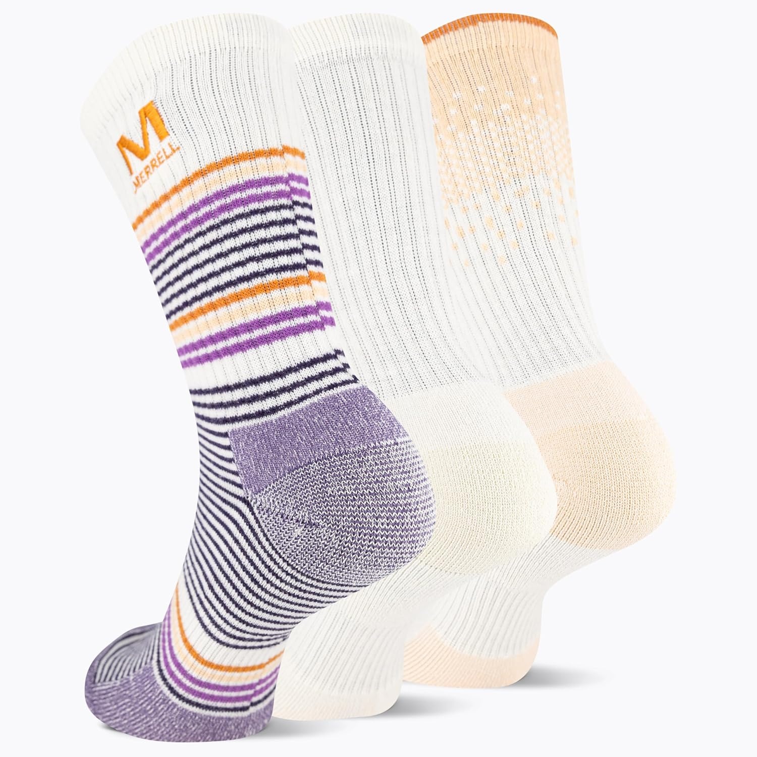 image:imageMerrell Unisex Adult Wool Hiking Crew Socks 3PackWhite 3 Pairs