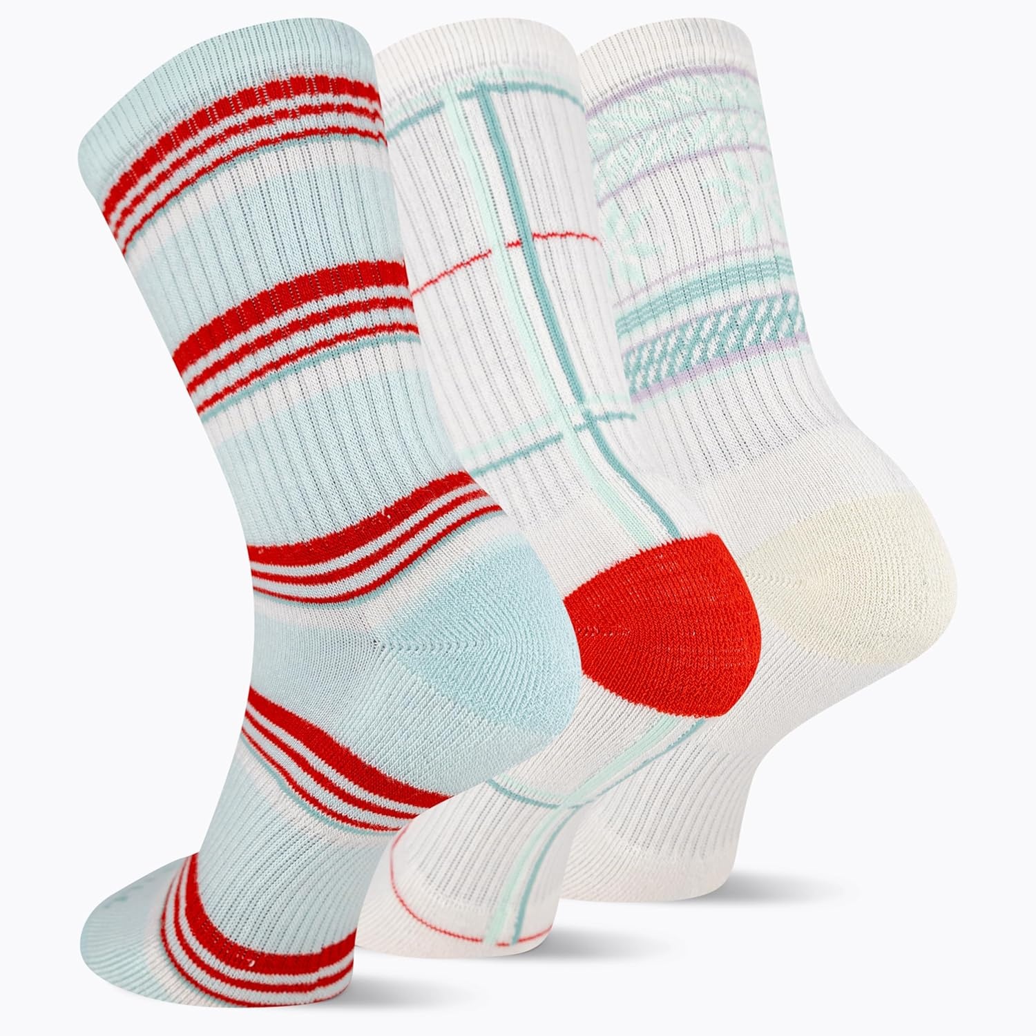 image:imageMerrell Unisex Adult Wool Hiking Crew Socks 3PackWhite Assorted 3 Pairs