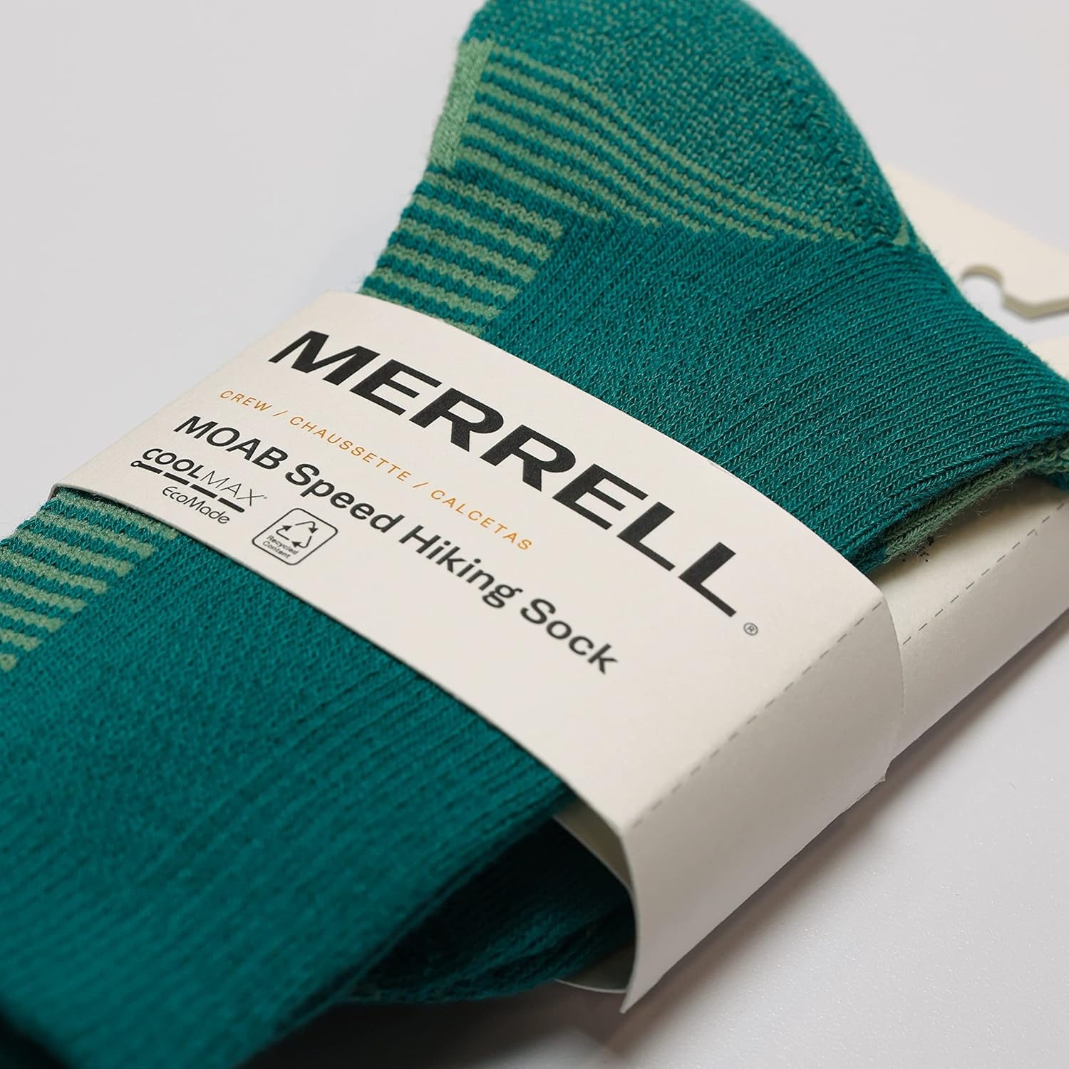 image:imageMerrell Unisex MOAB Speed Lightweight Hiker Crew Sock 1 pair per pack Turquoise595 Womens 585 Mens