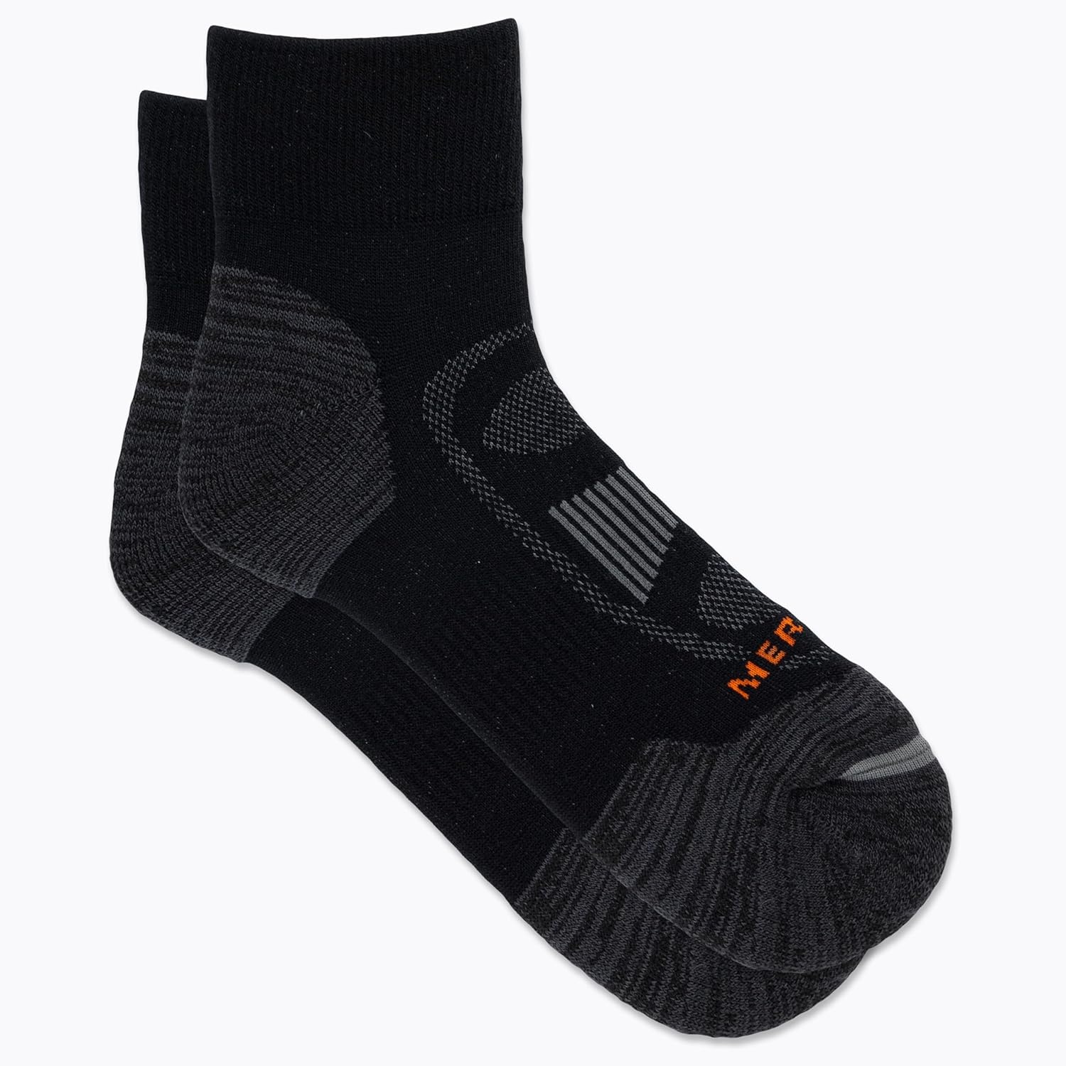image:imageMerrell Unisex Mens and Womens Zoned Cushioned Wool Hiking Ankle Socks Breathable Arch SupportBlack