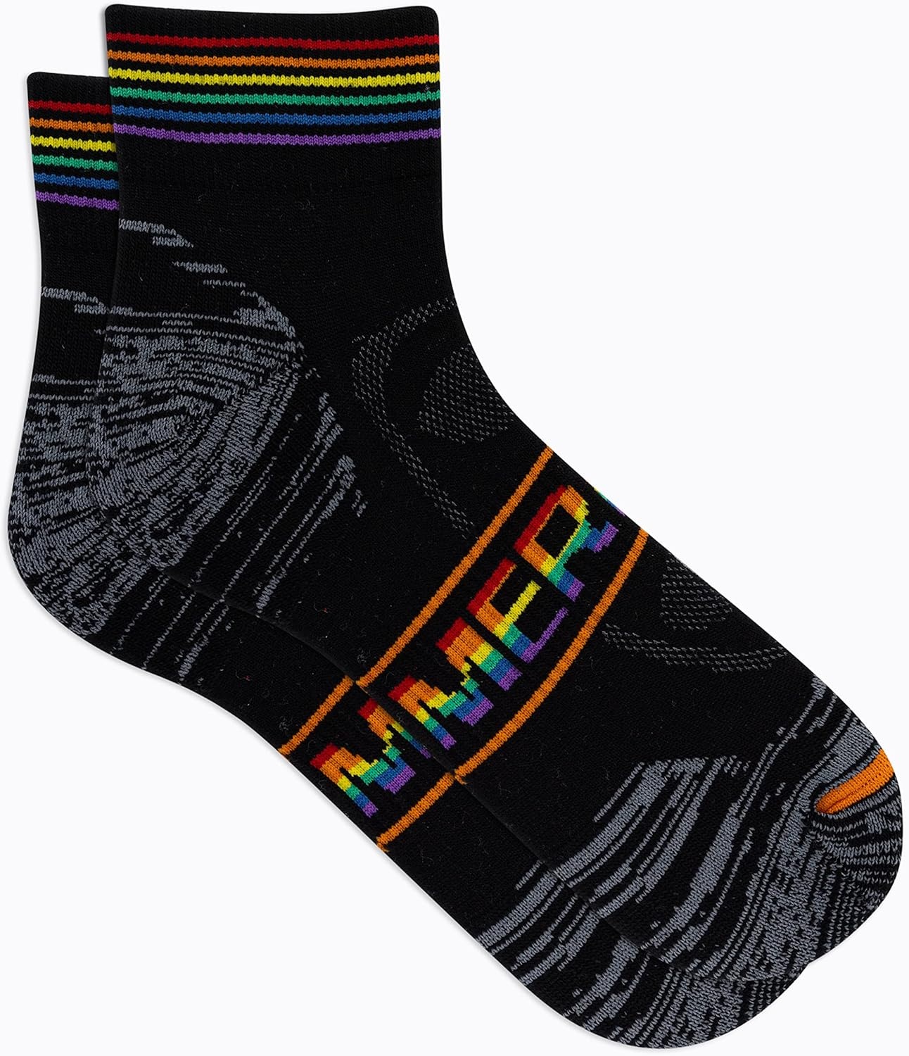 image:imageMerrell Unisex Mens and Womens Zoned Cushioned Wool Hiking Ankle Socks Breathable Arch SupportBlack Rainbow