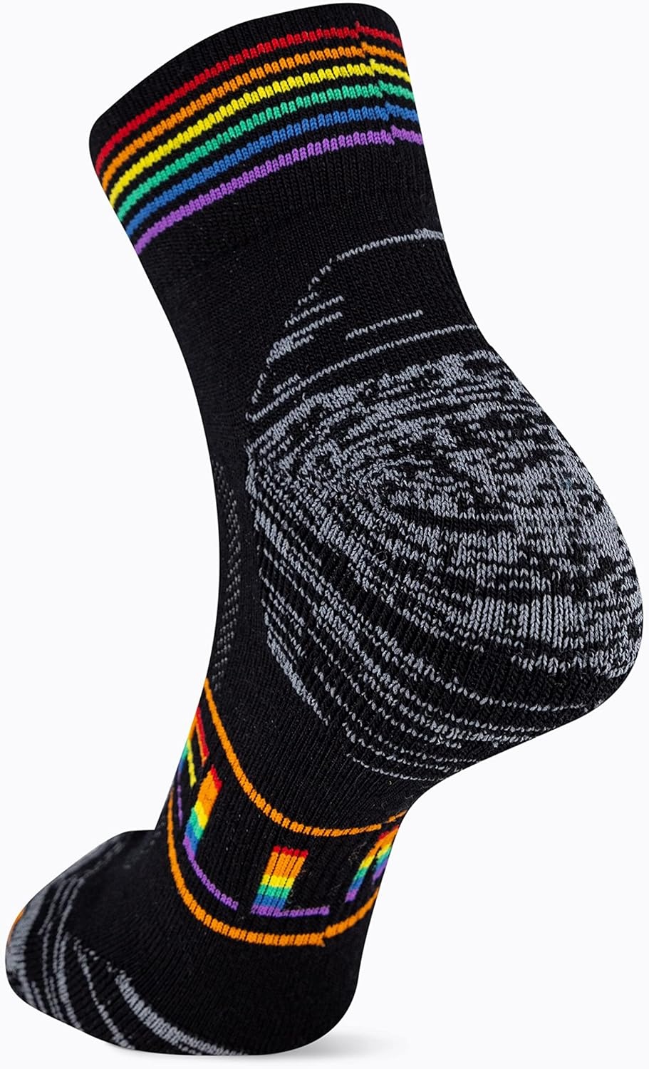 image:imageMerrell Unisex Mens and Womens Zoned Cushioned Wool Hiking Ankle Socks Breathable Arch SupportBlack Rainbow