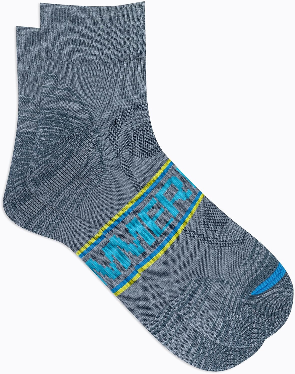 image:imageMerrell Unisex Mens and Womens Zoned Cushioned Wool Hiking Ankle Socks Breathable Arch SupportGrayBlue