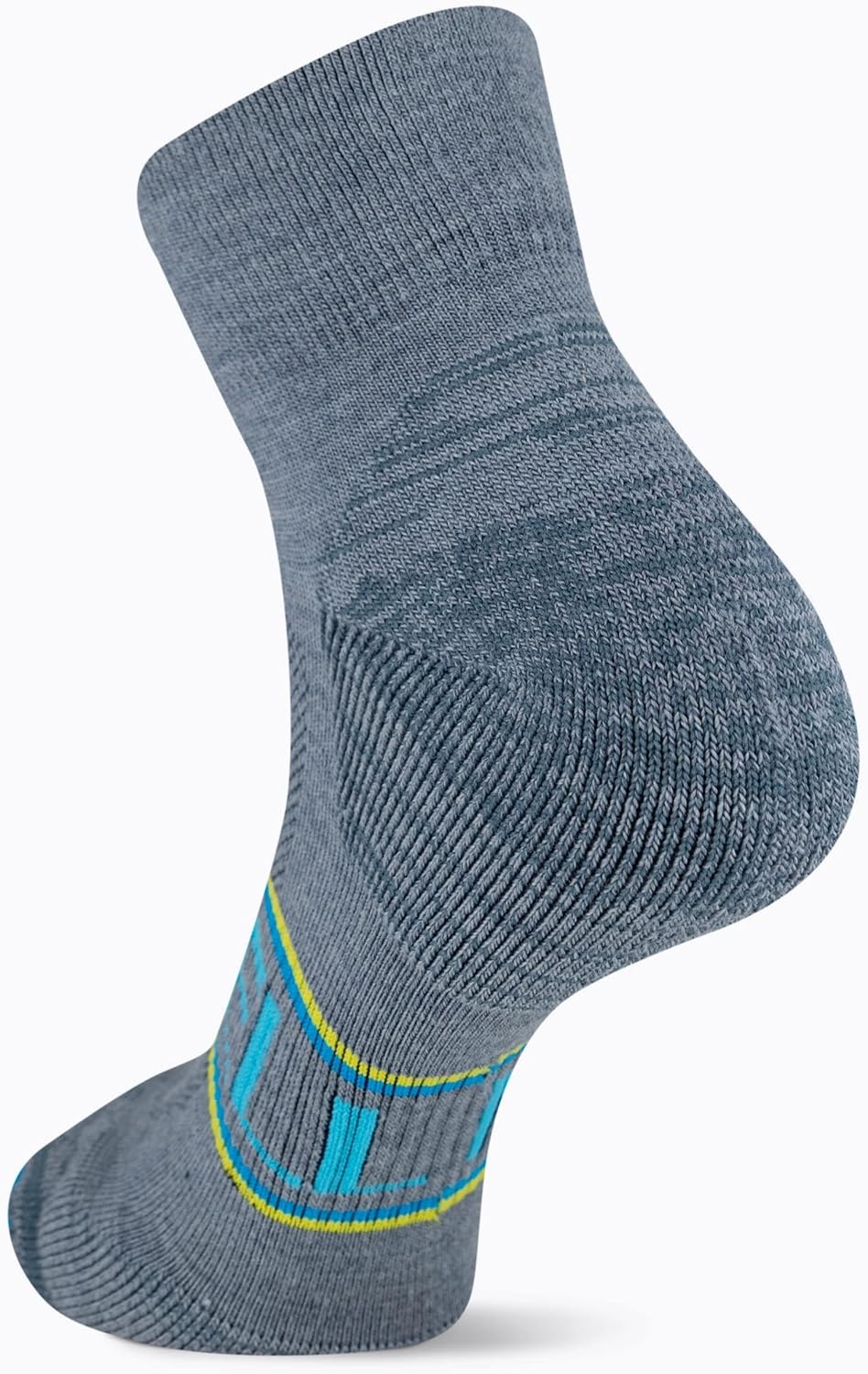 image:imageMerrell Unisex Mens and Womens Zoned Cushioned Wool Hiking Ankle Socks Breathable Arch SupportGrayBlue