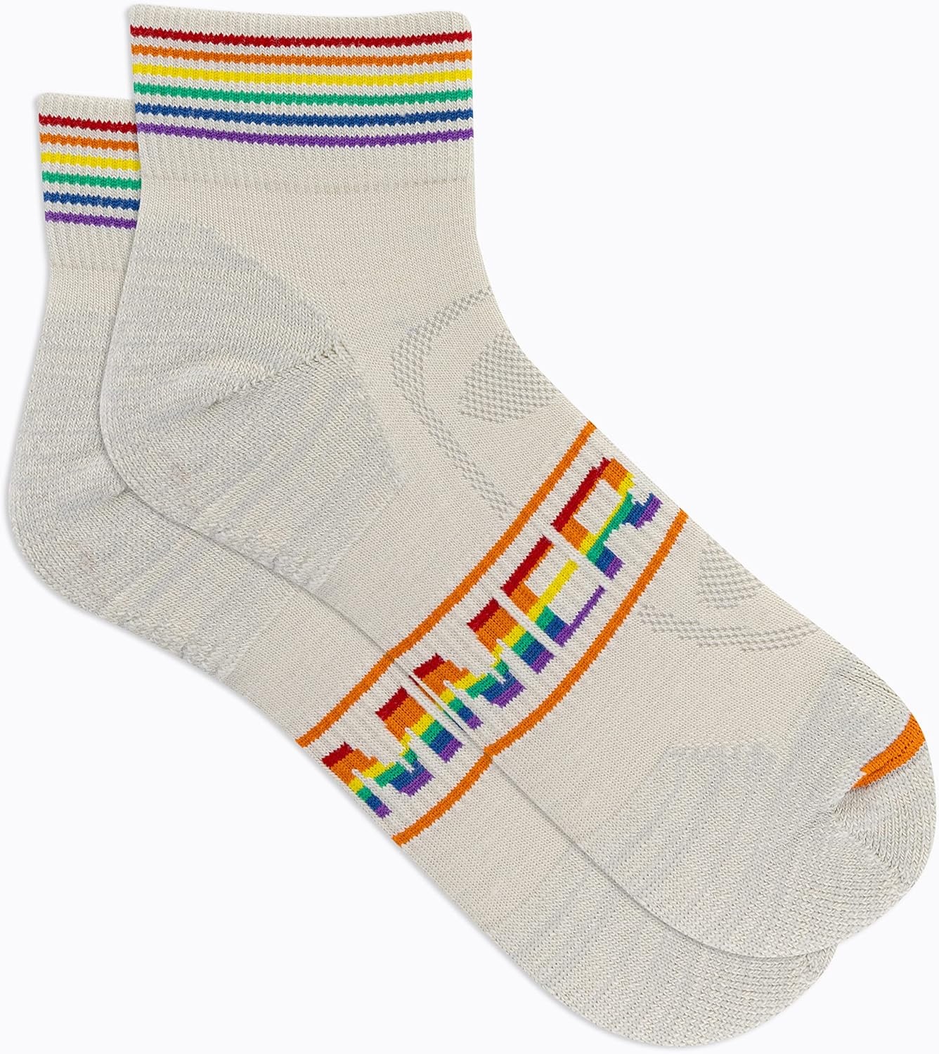 image:imageMerrell Unisex Mens and Womens Zoned Cushioned Wool Hiking Ankle Socks Breathable Arch SupportWhite Rainbow