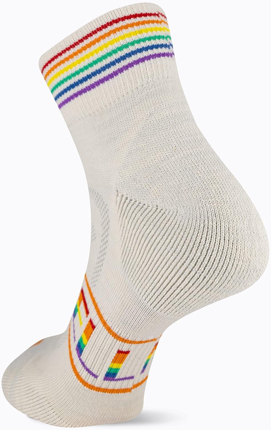 image:imageMerrell Unisex Mens and Womens Zoned Cushioned Wool Hiking Ankle Socks Breathable Arch SupportWhite Rainbow
