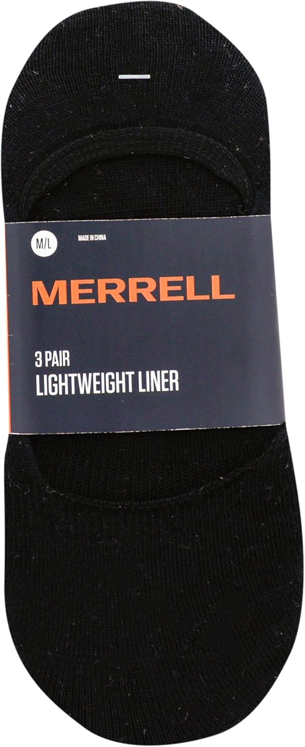image:imageMerrell Unisexadults Mens and Womens Lightweight Liner Socks Unisex 3 Pair Pack Arch support and Heel GripperBlackNudeWhite