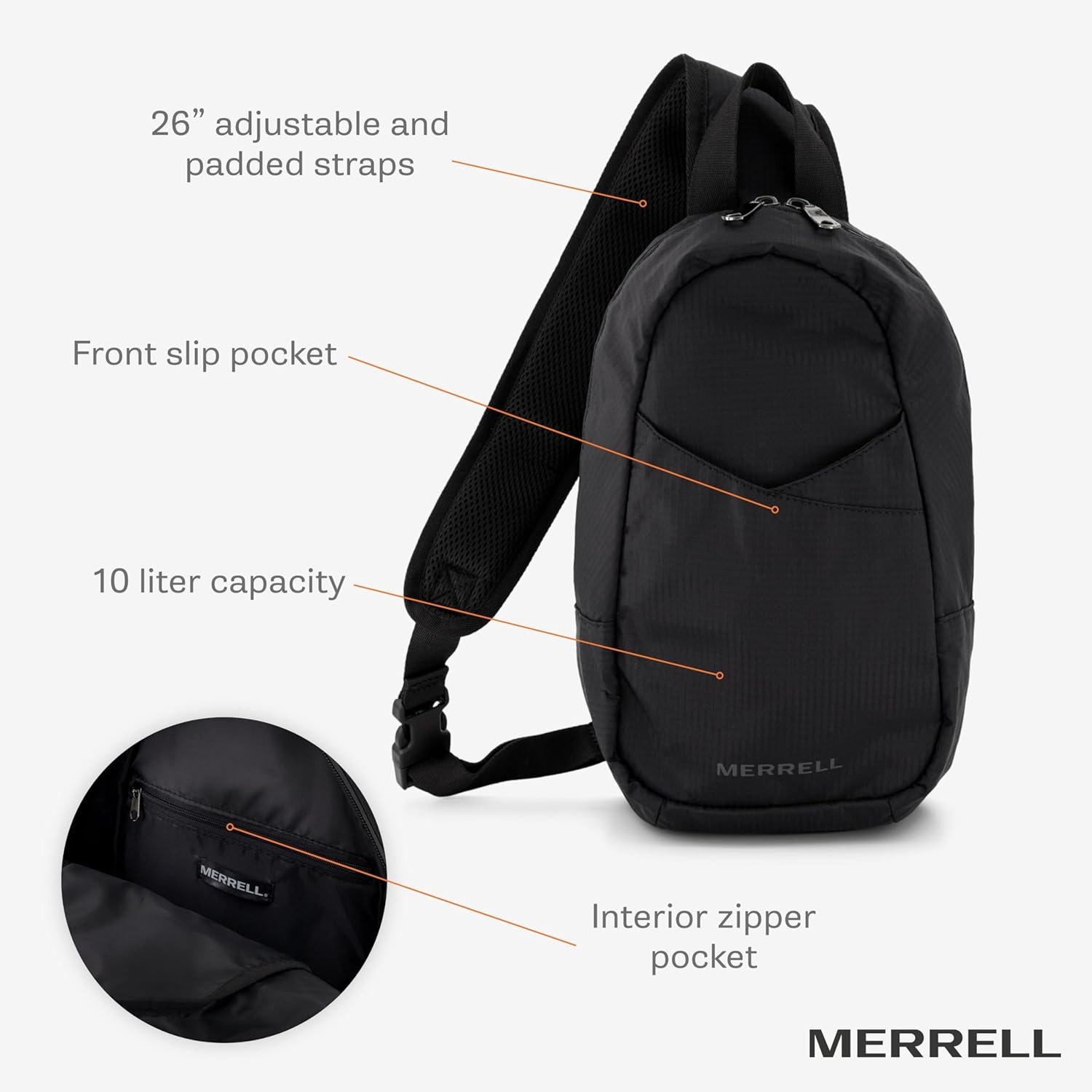 image:imageMerrell Womens Eclipse Sling Bag StoneBlack